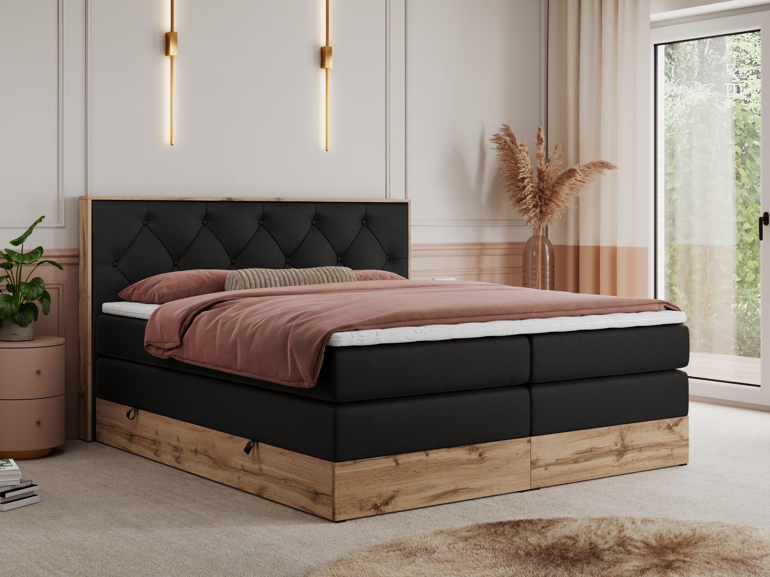 wohnli-moebel-suche-800000664117-1 BOXSPRINGBETT VENETO KING 160/200 Schwarz Kunstleder - H4 Textil MKS Möbel > Betten > Boxspringbetten Schwarz