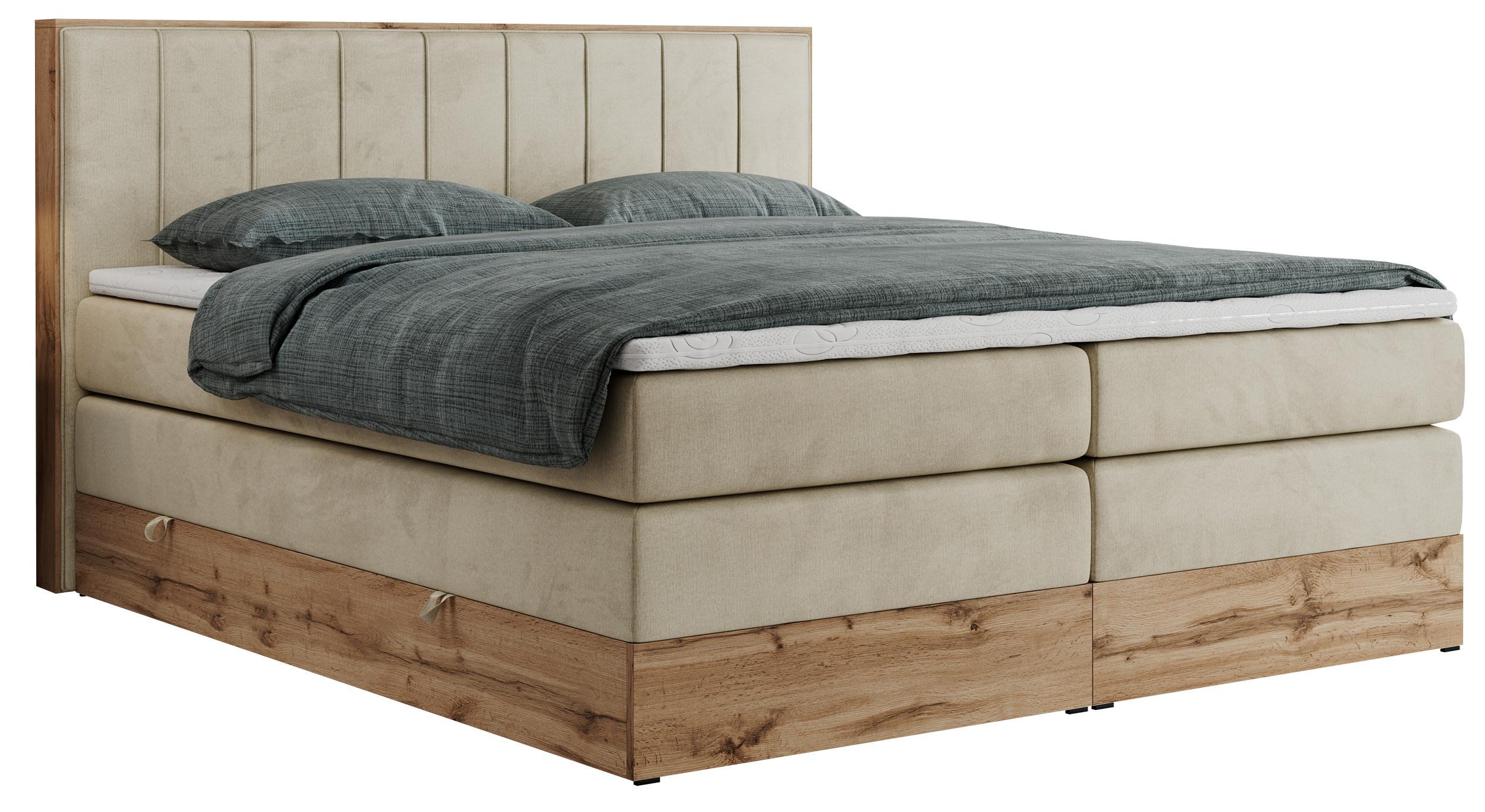 Wohnli Möbelsuche - BOXSPRINGBETT BELLISSIMO KING 180/200 Beige Velvet - H3