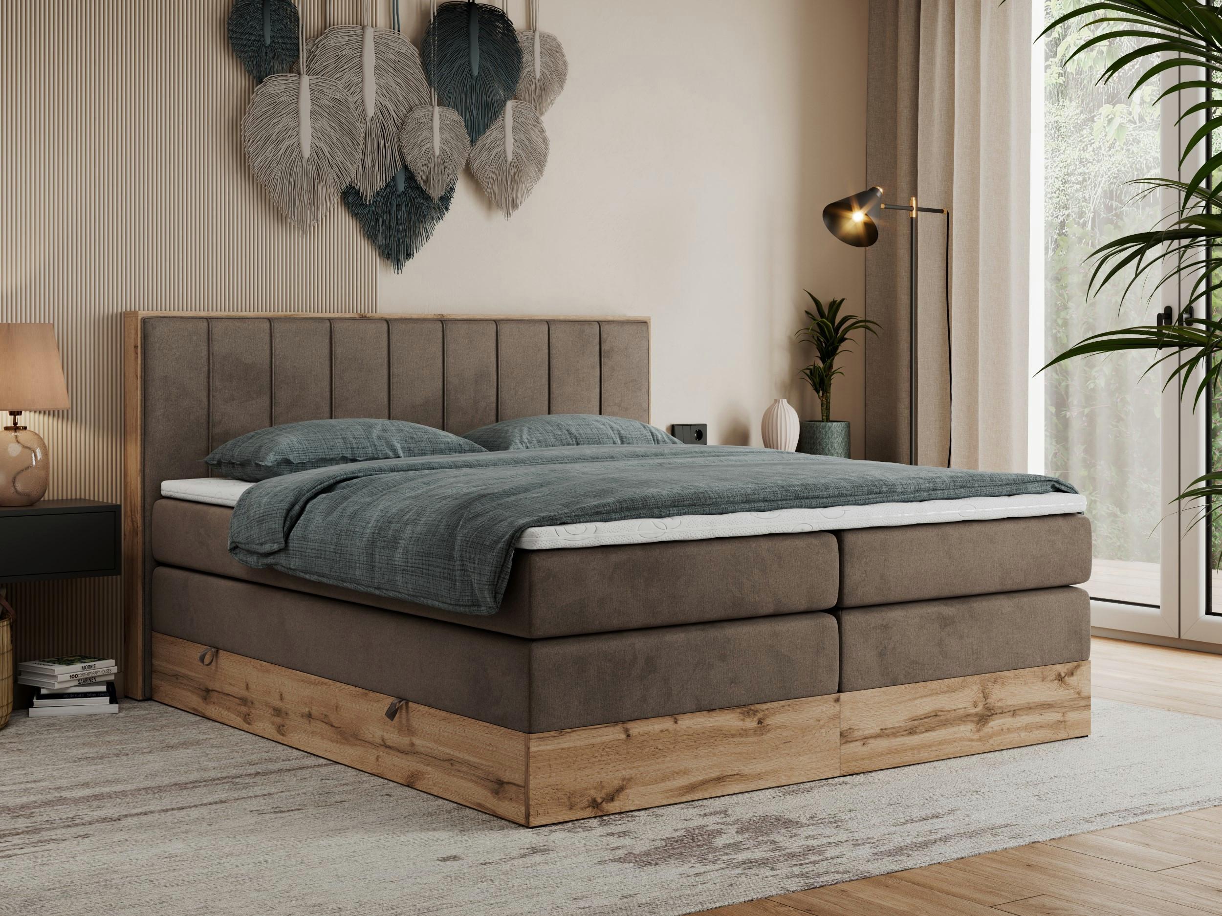 wohnli-moebel-suche-800000664129-1 BOXSPRINGBETT BELLISSIMO KING 160/200 Braun Velvet - H3 Textil MKS Möbel > Betten > Boxspringbetten Braun