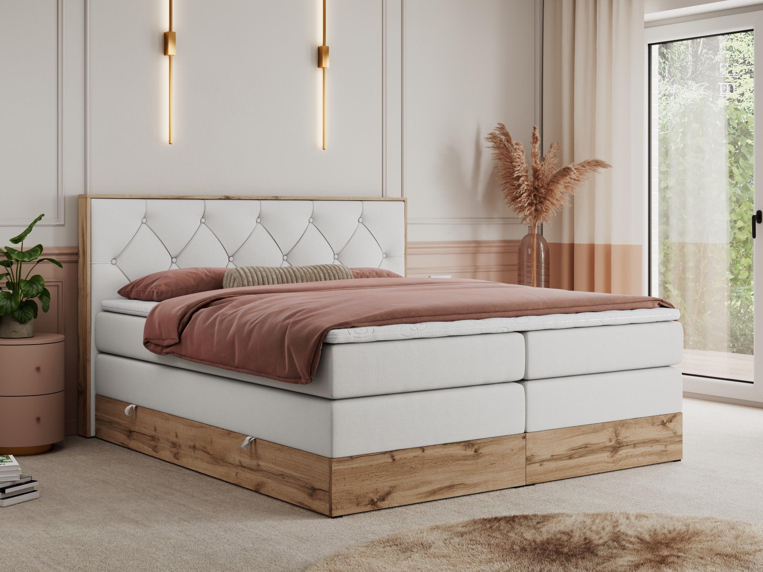 wohnli-moebel-suche-800000664130-1 BOXSPRINGBETT VENETO KING 140/200 Weiß Kunstleder - H4 Textil MKS Möbel > Betten > Boxspringbetten Weiß