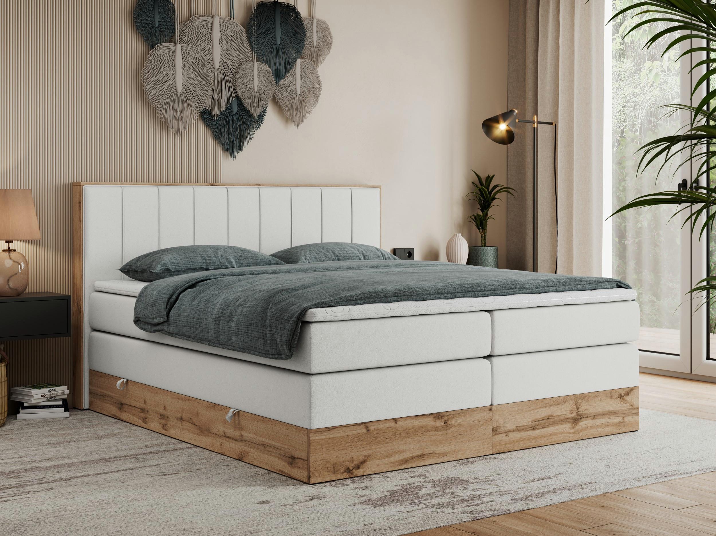 BOXSPRINGBETT BELLISSIMO KING 140/200 Weiß Kunstleder - H3 Textil MKS Möbel > Betten > Boxspringbetten Weiß