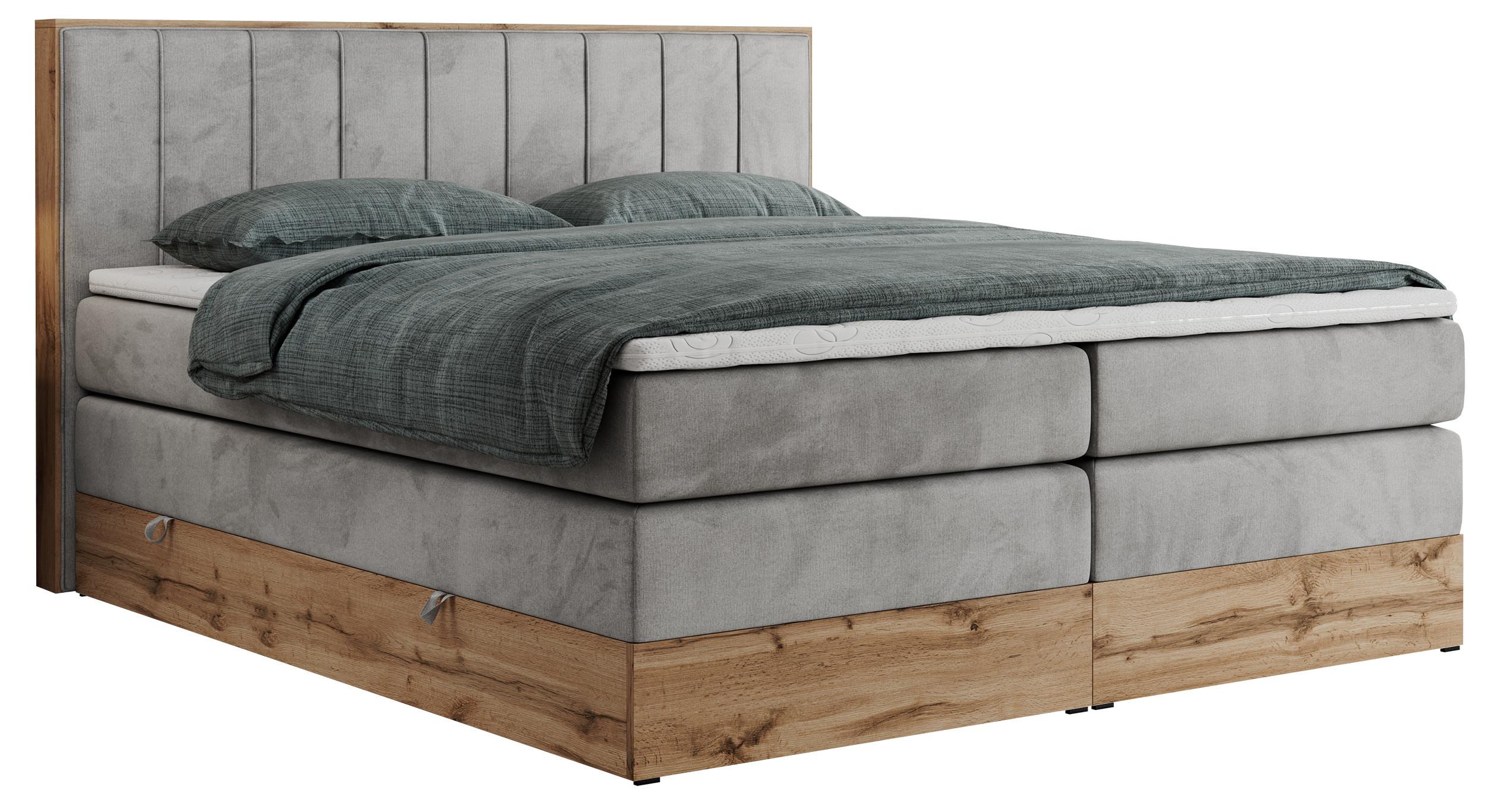 wohnli-moebel-suche-800000664172 Wohnli Möbelsuche - BOXSPRINGBETT BELLISSIMO KING 180/200 Hellgrau Velvet - H3