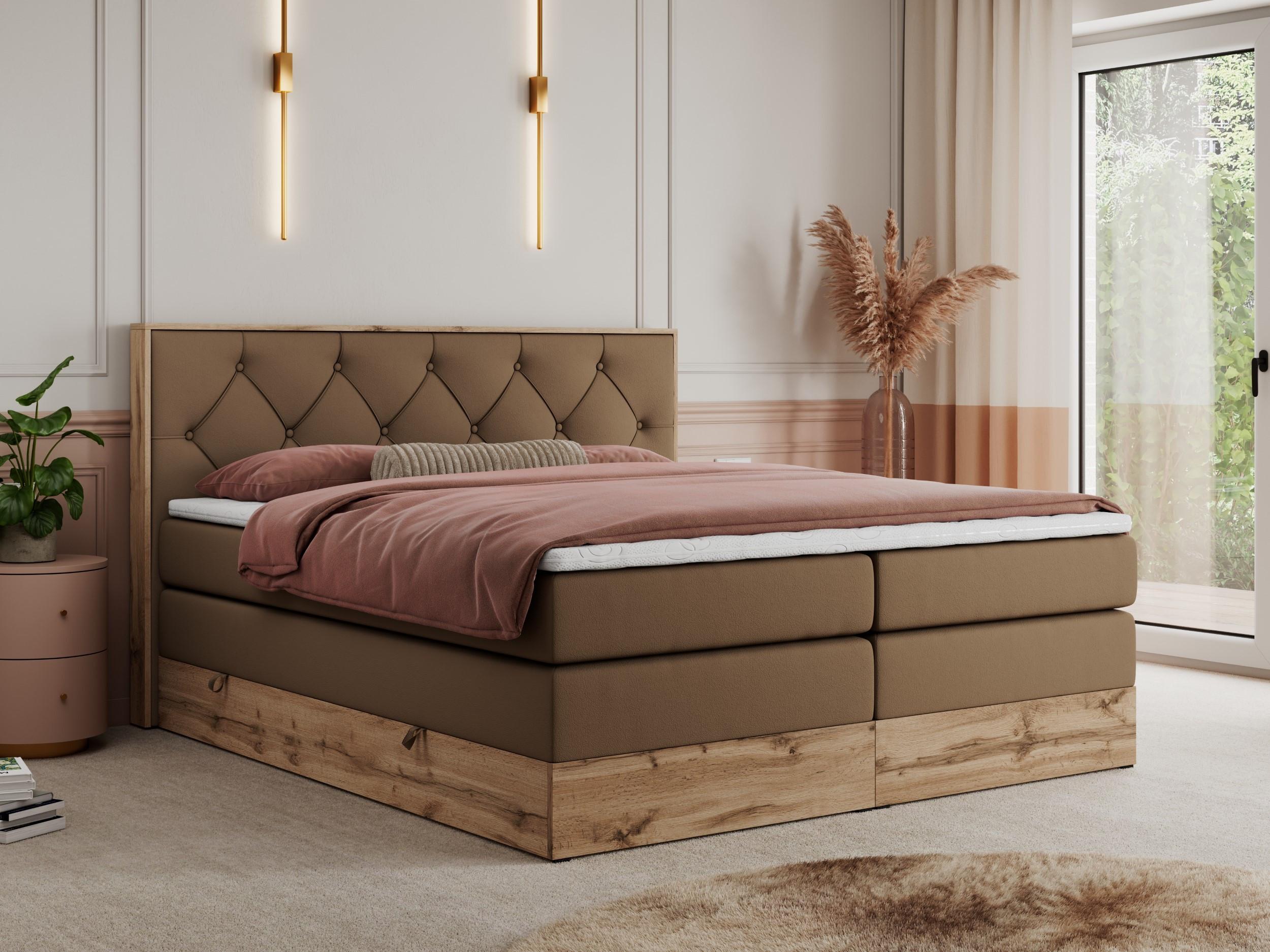 wohnli-moebel-suche-800000664179-1 BOXSPRINGBETT VENETO KING 160/200 Braun Kunstleder - H3 Textil MKS Möbel > Betten > Boxspringbetten Braun