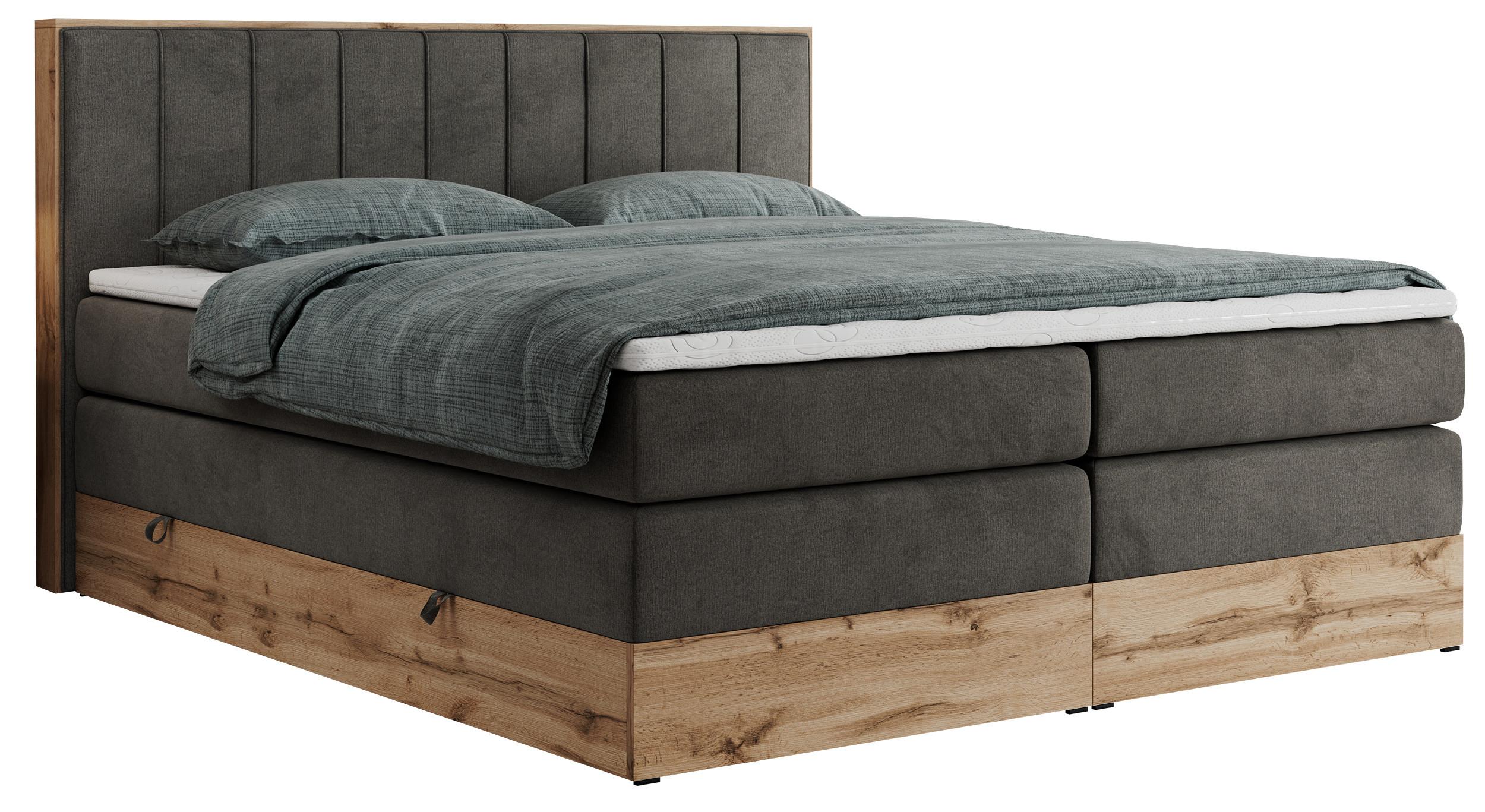wohnli-moebel-suche-800000664202 Wohnli Möbelsuche - BOXSPRINGBETT BELLISSIMO KING 160/200 Dunkelgrau Velvet - H3