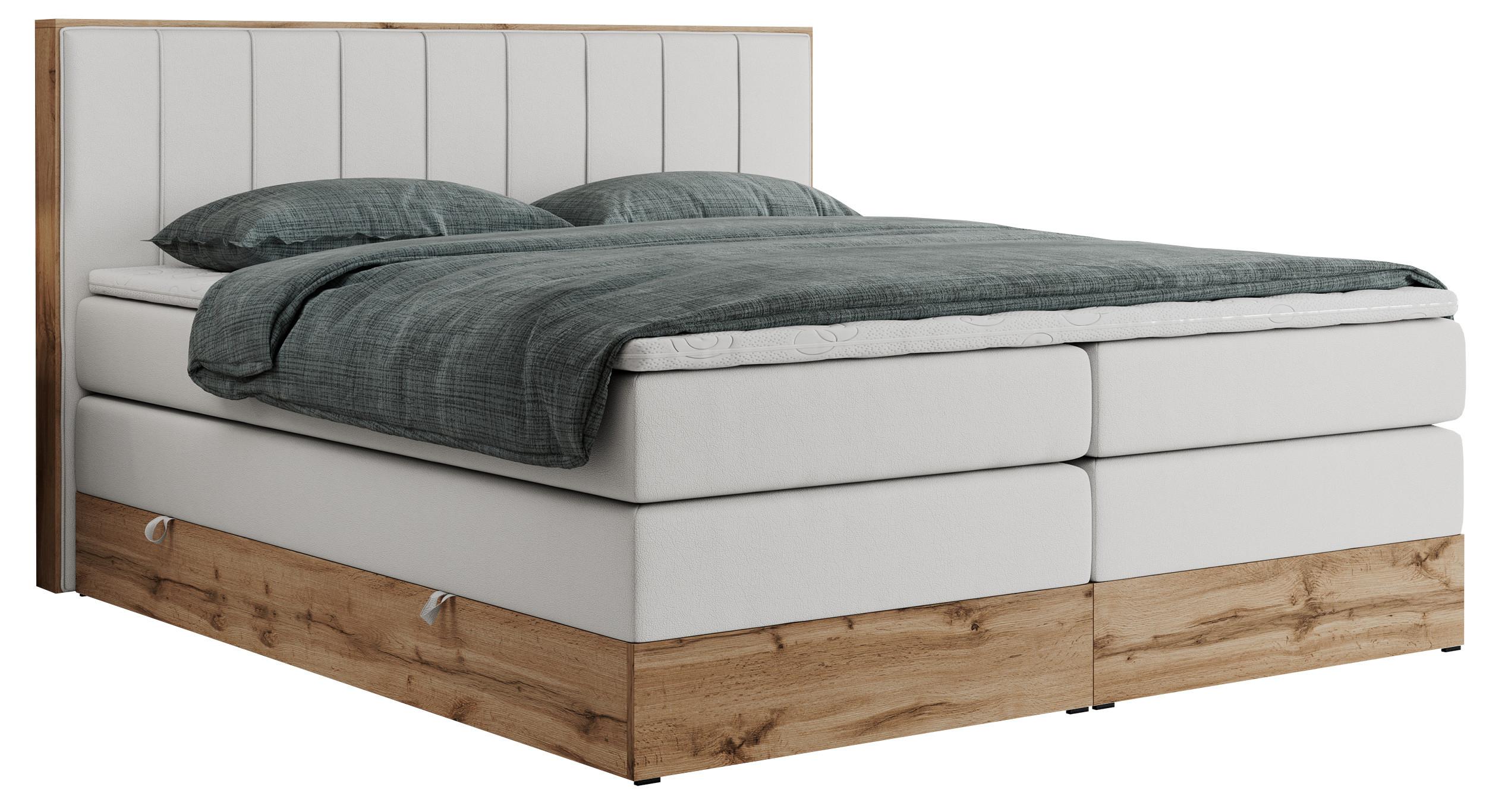 wohnli-moebel-suche-800000664203 Wohnli Möbelsuche - BOXSPRINGBETT BELLISSIMO KING 200/200 Weiß Kunstleder - H3