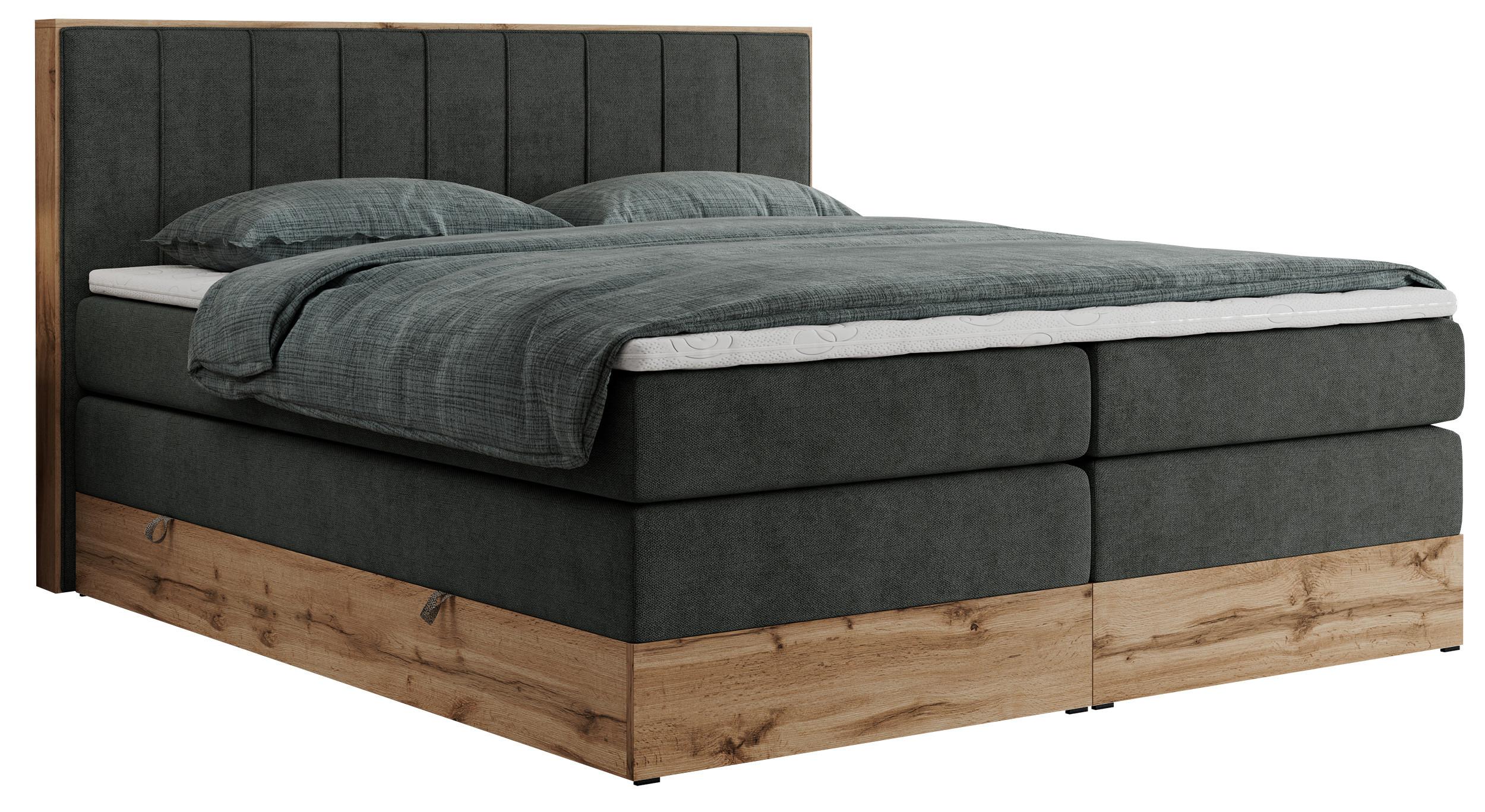 wohnli-moebel-suche-800000664273 Wohnli Möbelsuche - BOXSPRINGBETT BELLISSIMO KING 200/200 Dunkelgrau Struktur - H4