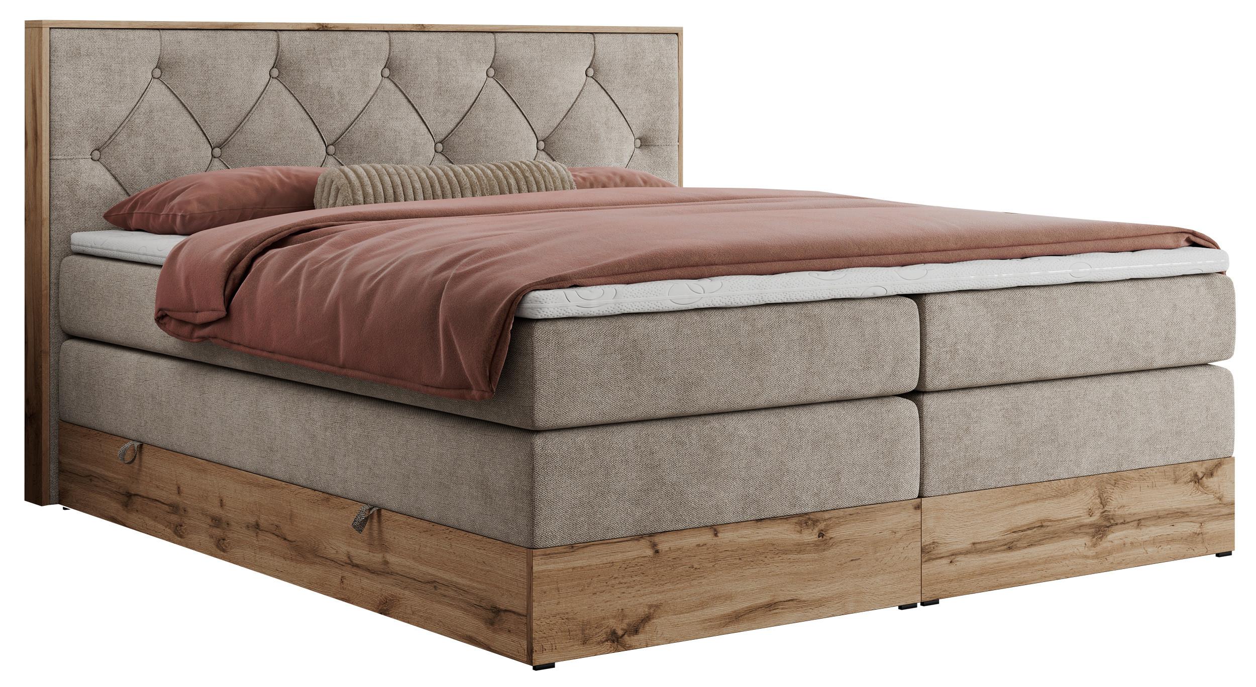 wohnli-moebel-suche-800000664283 Wohnli Möbelsuche - BOXSPRINGBETT VENETO KING 160/200 Beige Struktur - H3