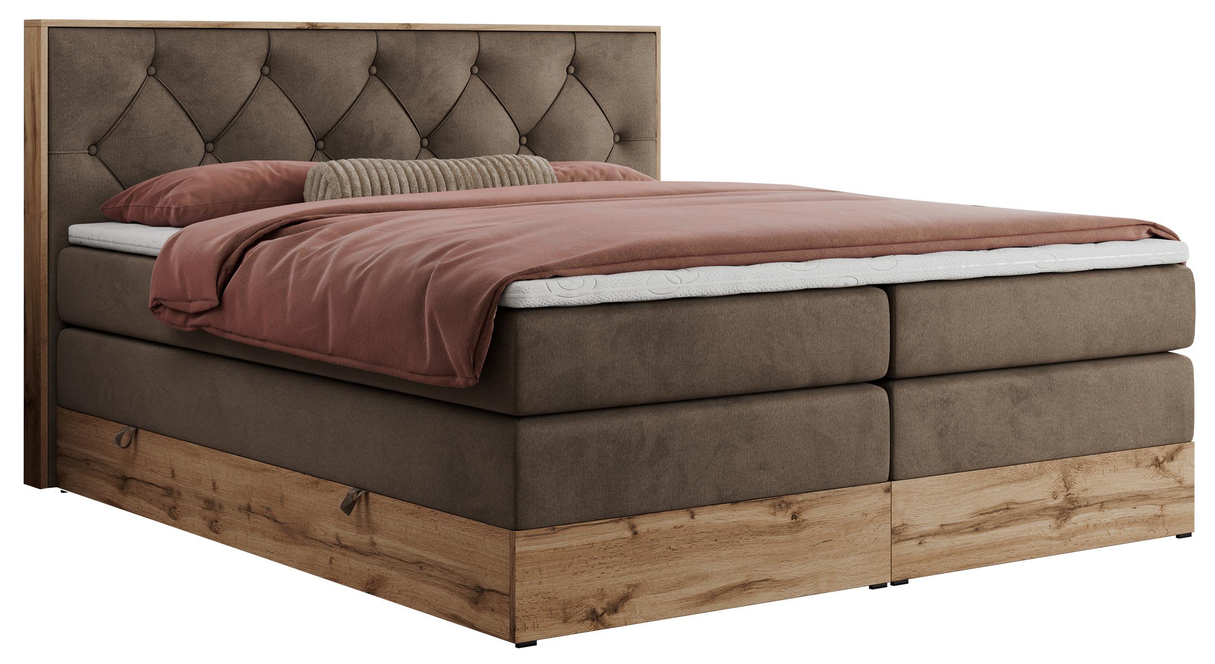 wohnli-moebel-suche-800000664304 Wohnli Möbelsuche - BOXSPRINGBETT VENETO KING 180/200 Braun Velvet - H3