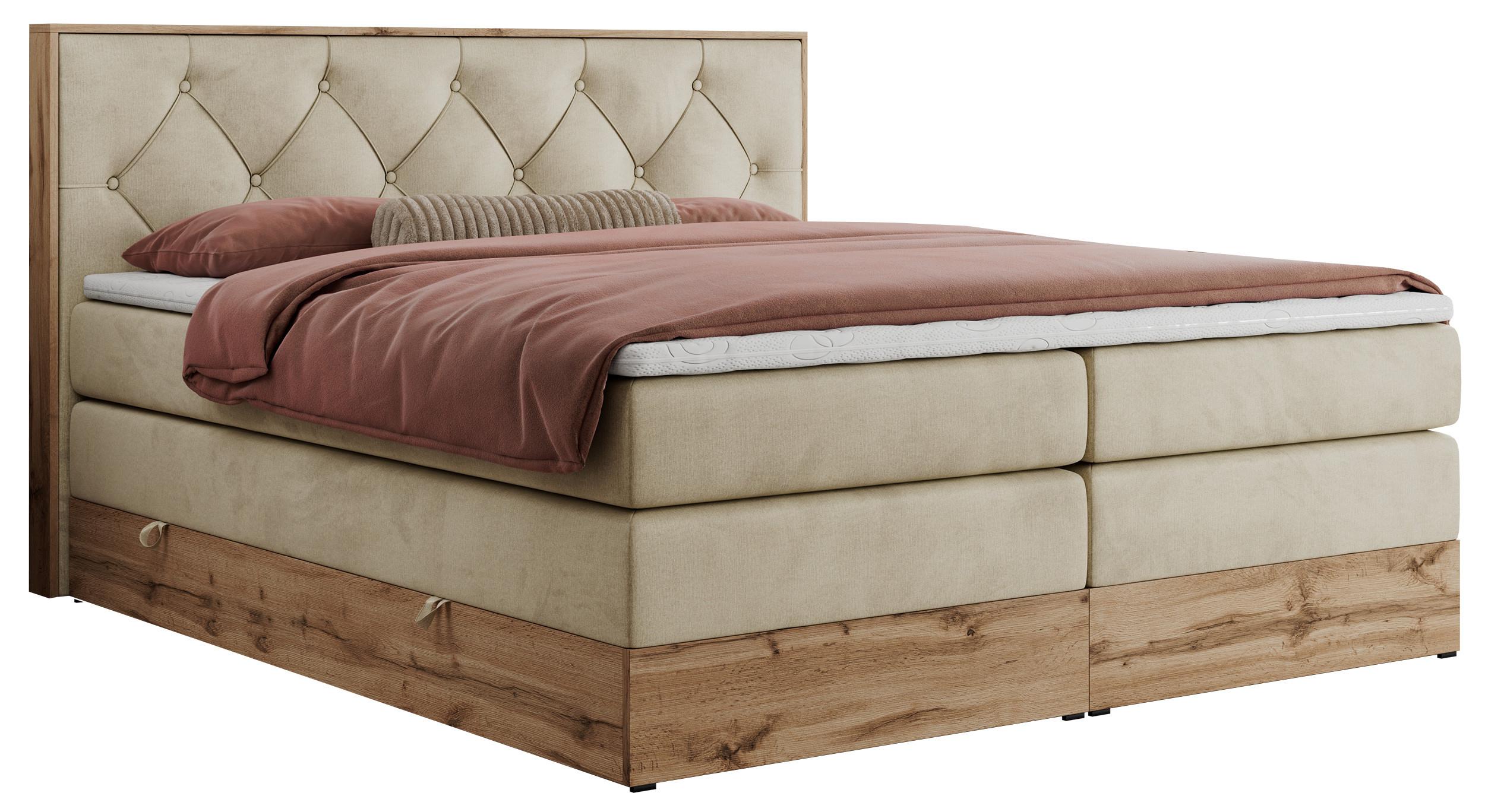 wohnli-moebel-suche-800000664377 Wohnli Möbelsuche - BOXSPRINGBETT VENETO KING 200/200 Beige Velvet - H3
