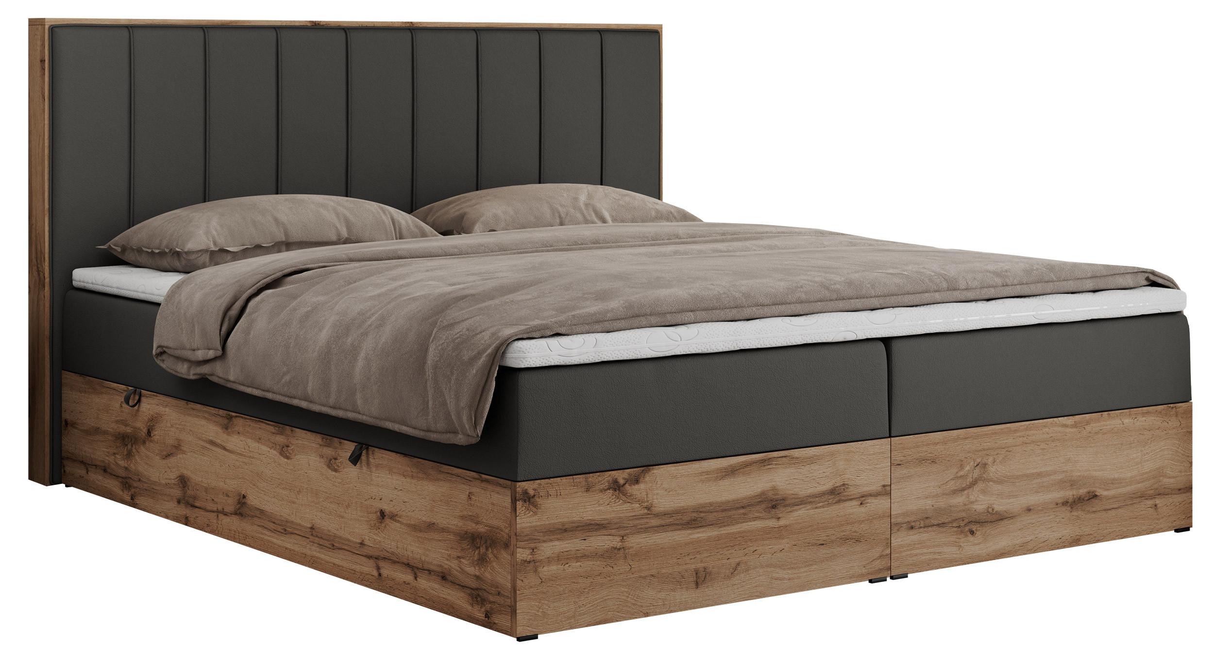 wohnli-moebel-suche-800000665314 Wohnli Möbelsuche - BOXBETT BELLISSIMO 160/200 Dunkelgrau Kunstleder - H3