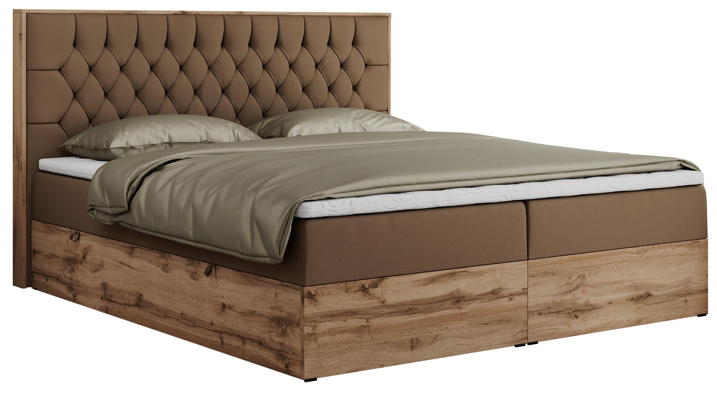 wohnli-moebel-suche-800000665351 Wohnli Möbelsuche - BOXBETT AMORE 180/200 Braun Kunstleder - H4