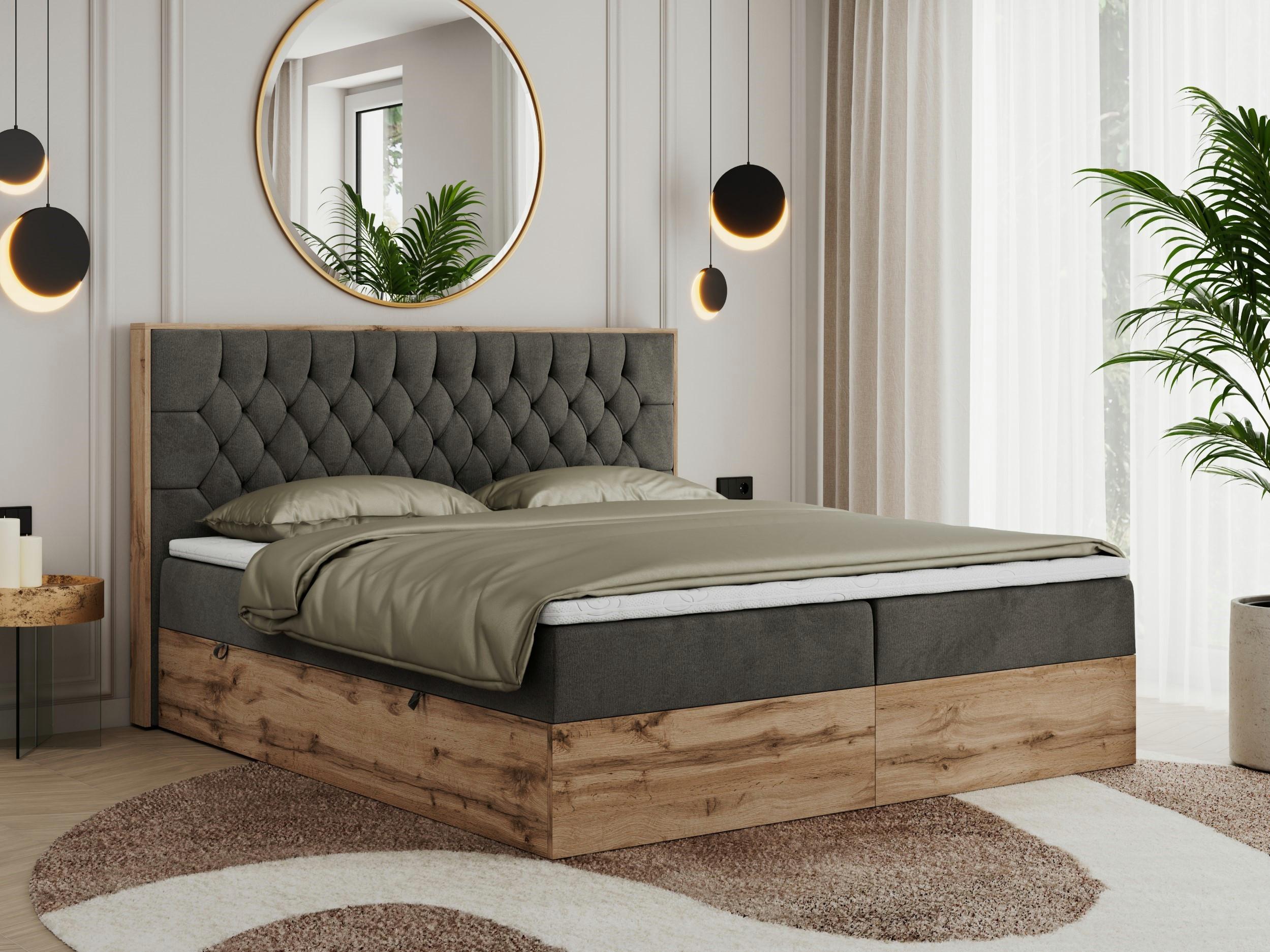 wohnli-moebel-suche-800000665352-1 BOXBETT AMORE 140/200 Dunkelgrau Velvet - H3 Textil MKS Möbel > Betten > Boxspringbetten Grau