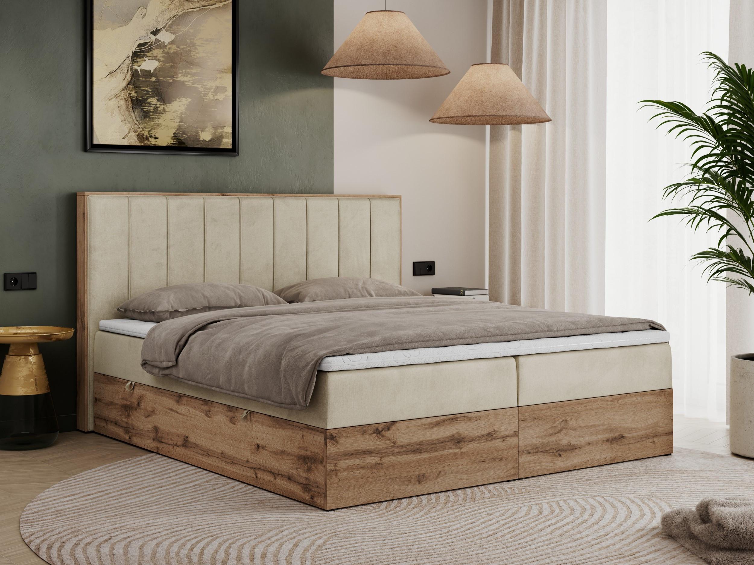 wohnli-moebel-suche-800000665394-1 BOXBETT BELLISSIMO 140/200 Beige Velvet - H4 Textil MKS Möbel > Betten > Boxspringbetten Beige