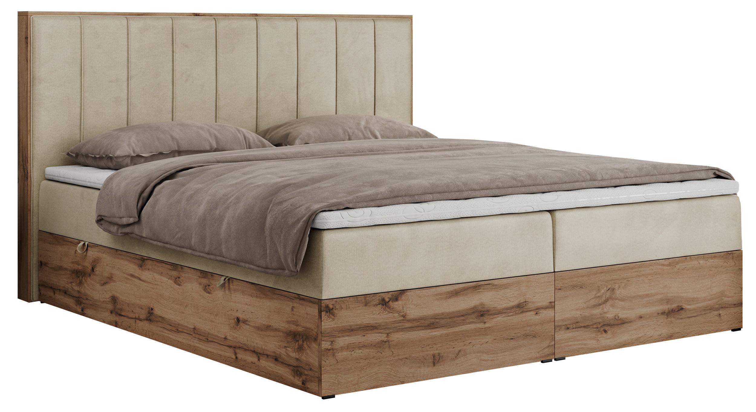 Wohnli Möbelsuche - BOXBETT BELLISSIMO 140/200 Beige Velvet - H4