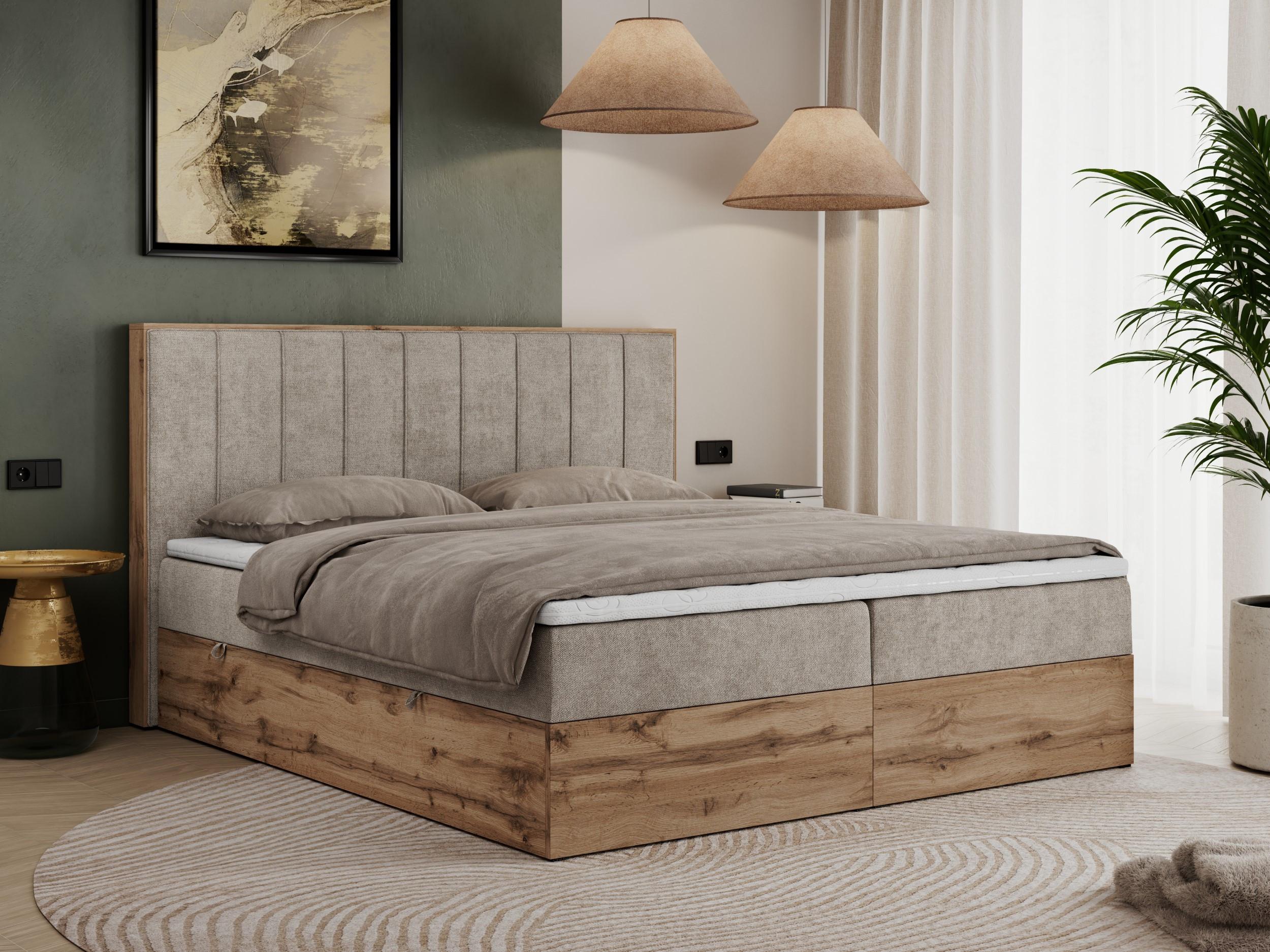 wohnli-moebel-suche-800000665397-1 BOXBETT BELLISSIMO 140/200 Beige Struktur - H3 Textil MKS Möbel > Betten > Boxspringbetten Beige