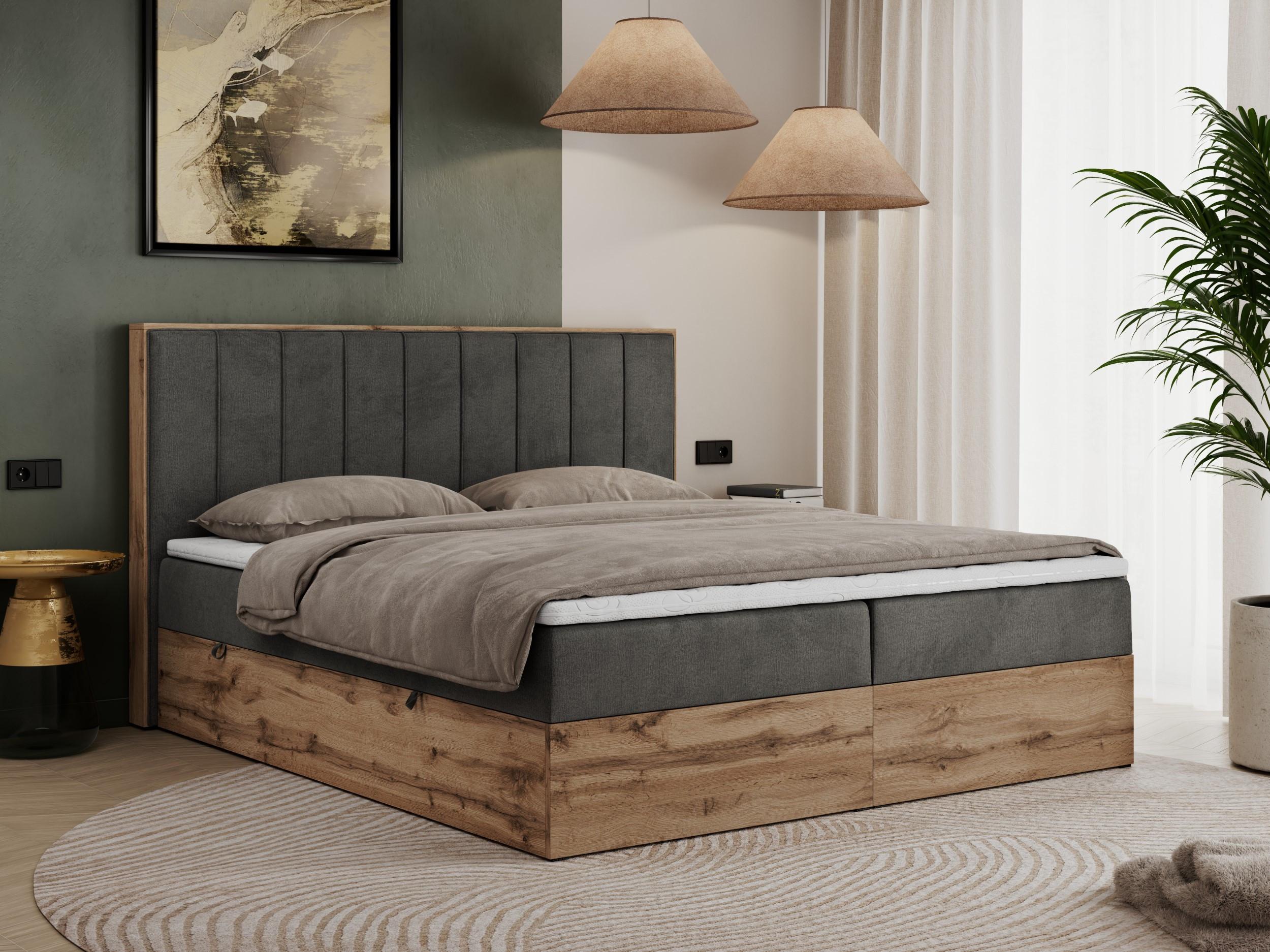 wohnli-moebel-suche-800000665449-1 BOXBETT BELLISSIMO 160/200 Dunkelgrau Velvet - H3 Textil MKS Möbel > Betten > Boxspringbetten Grau