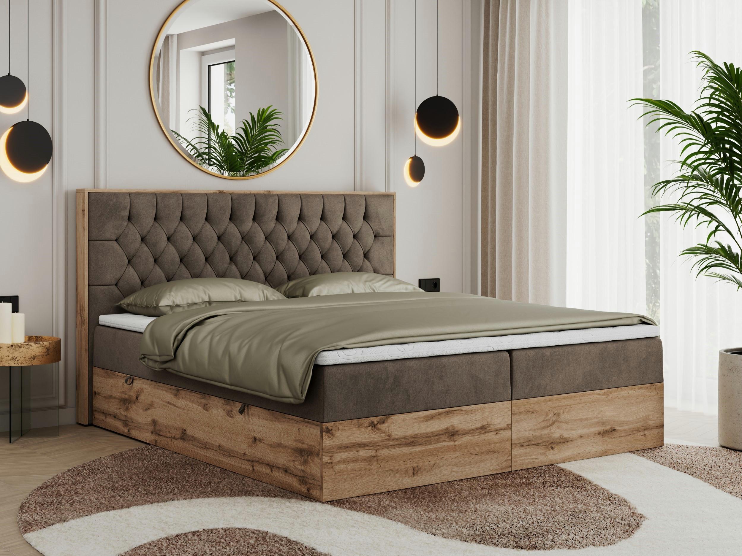 wohnli-moebel-suche-800000665456-1 BOXBETT AMORE 180/200 Braun Velvet - H4 Textil MKS Möbel > Betten > Boxspringbetten Braun