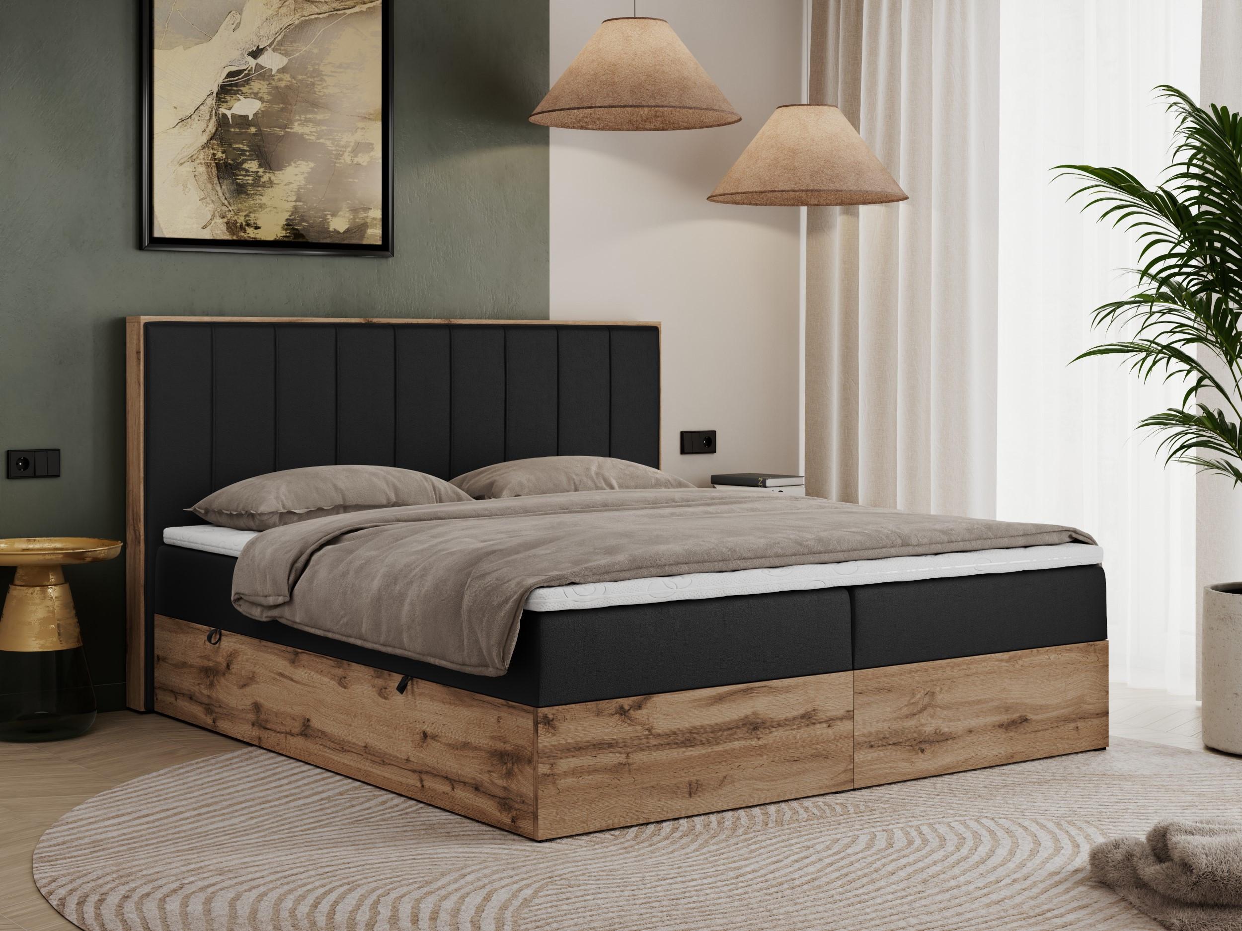 wohnli-moebel-suche-800000665500-1 BOXBETT BELLISSIMO 160/200 Schwarz Kunstleder - H4 Textil MKS Möbel > Betten > Boxspringbetten Schwarz
