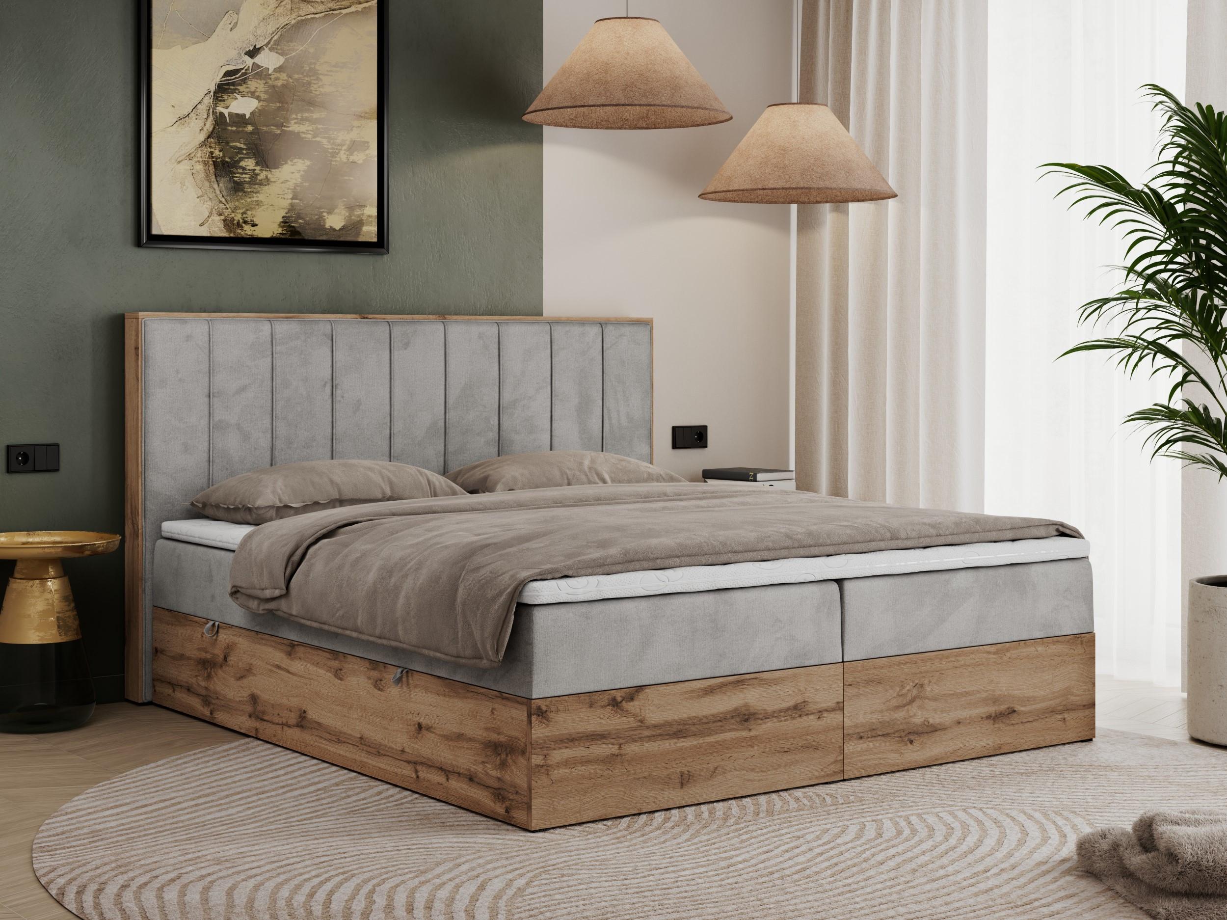 wohnli-moebel-suche-800000665511-1 BOXBETT BELLISSIMO 160/200 Hellgrau Velvet - H3 Textil MKS Möbel > Betten > Boxspringbetten Grau