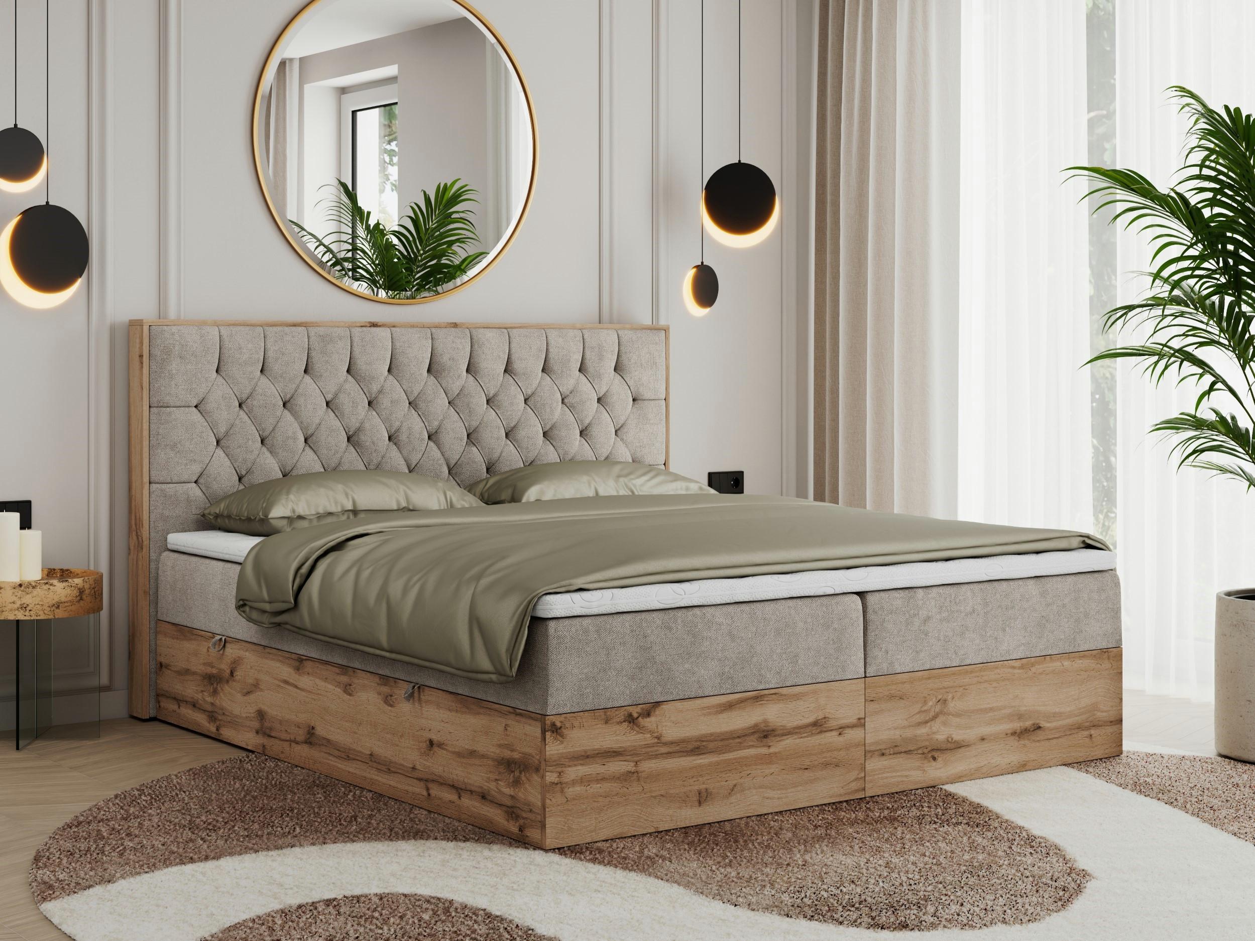 wohnli-moebel-suche-800000665526-1 BOXBETT AMORE 140/200 Beige Struktur - H3 Textil MKS Möbel > Betten > Boxspringbetten Beige