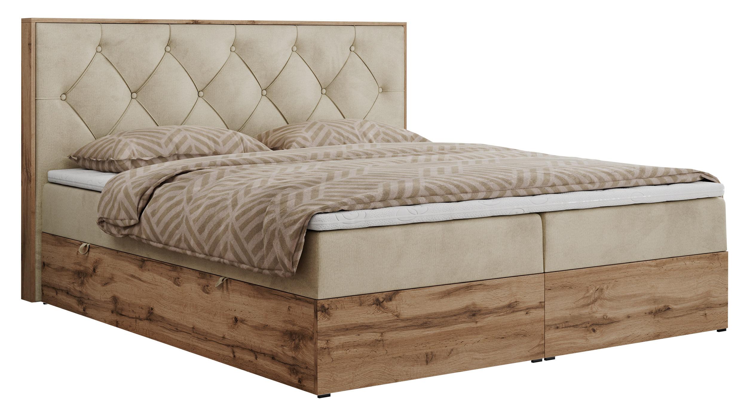 Wohnli Möbelsuche - BOXBETT VENETO 200/200 Beige Velvet - H4