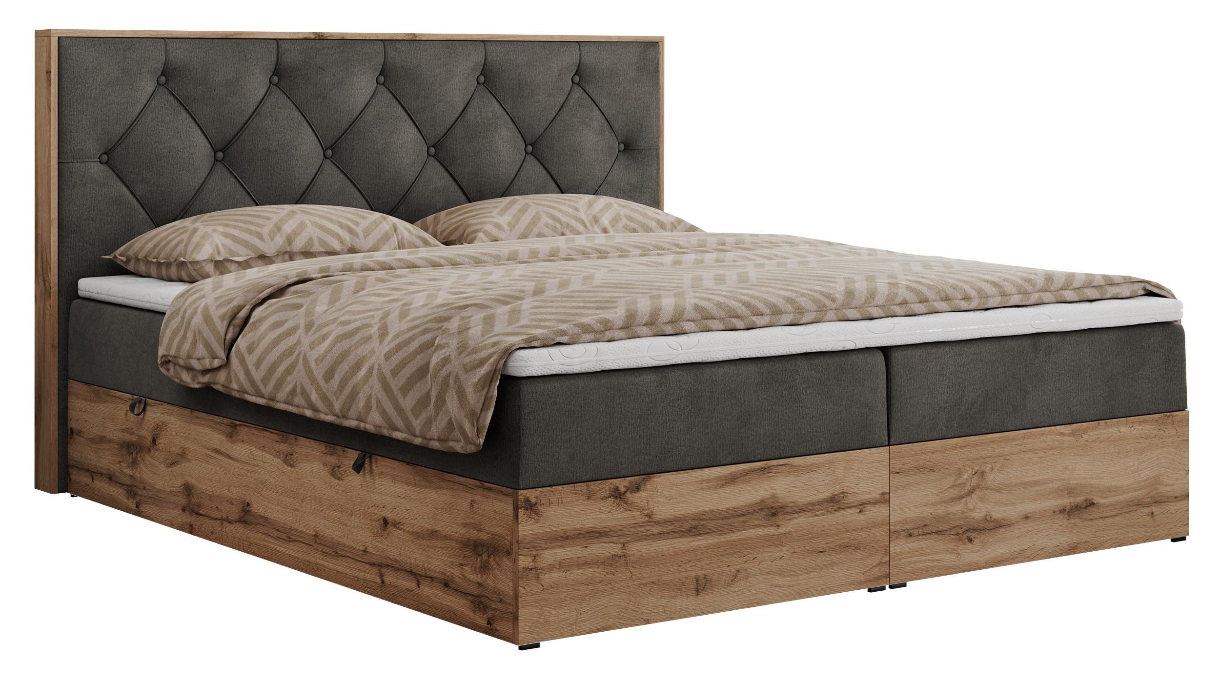 wohnli-moebel-suche-800000665580 Wohnli Möbelsuche - BOXBETT VENETO 200/200 Dunkelgrau Velvet - H3