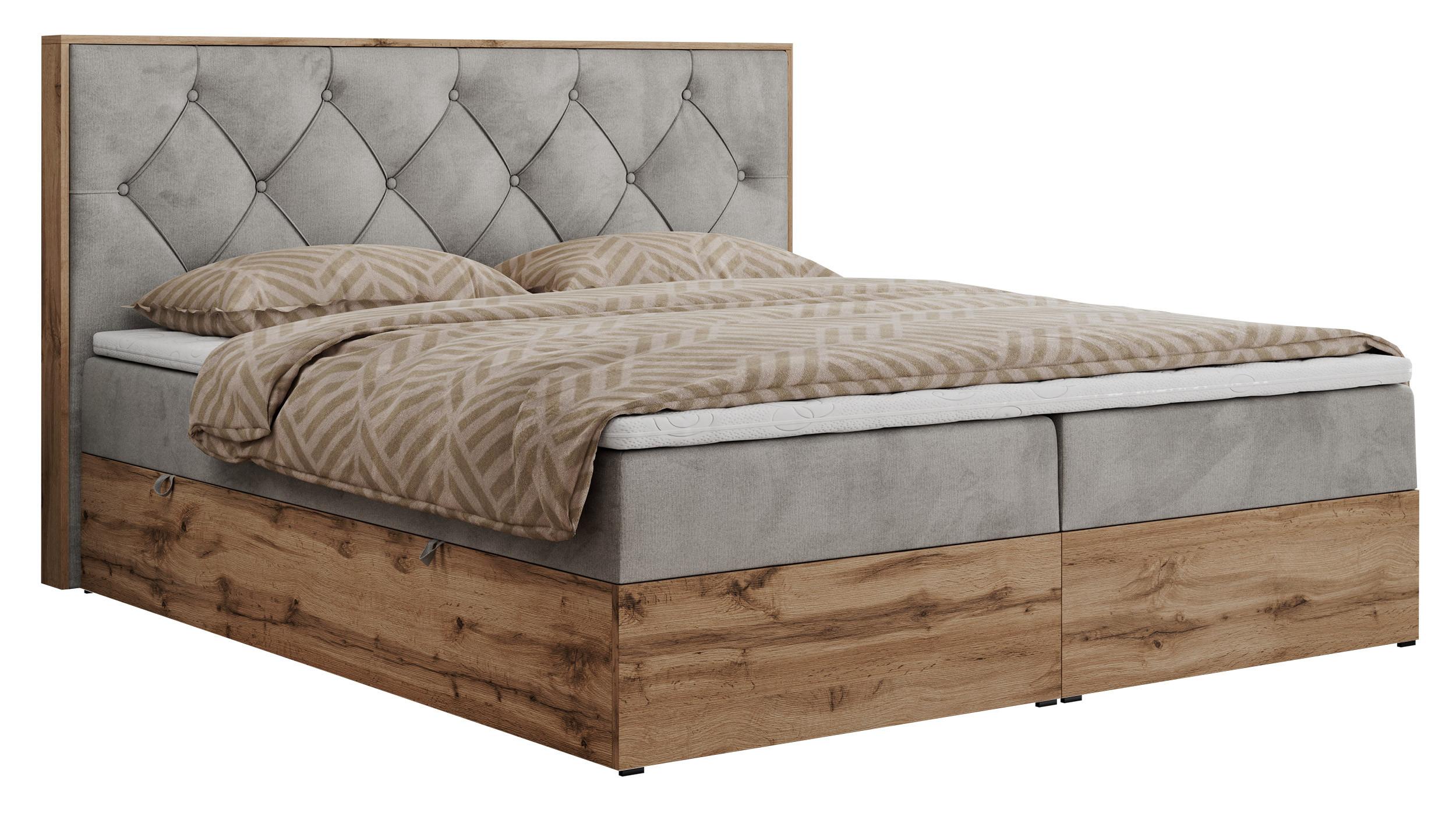 wohnli-moebel-suche-800000665585 Wohnli Möbelsuche - BOXBETT VENETO 200/200 Hellgrau Velvet - H3