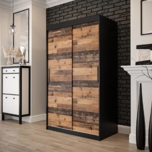wohnli-moebel-suche-800000669881-1 SCHWEBETÜRENSCHRANK 200/120/62 2-türig Holz MÖBEL KRYSPOL Möbel > Schränke > Kleiderschränke > Schwebetürenschränke Schwarz