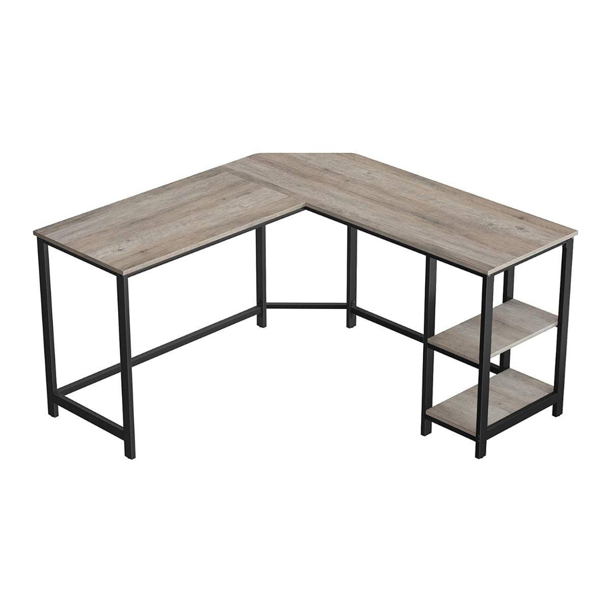 Wohnli Möbelsuche - ECKSCHREIBTISCH mit 2-stufigem Regal im Industrial-Stil