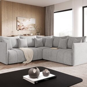 ECKSOFA Ardi Grau Textil Graingold Möbel > Sofas & Couches > Wohnlandschaften > Ecksofas Grau