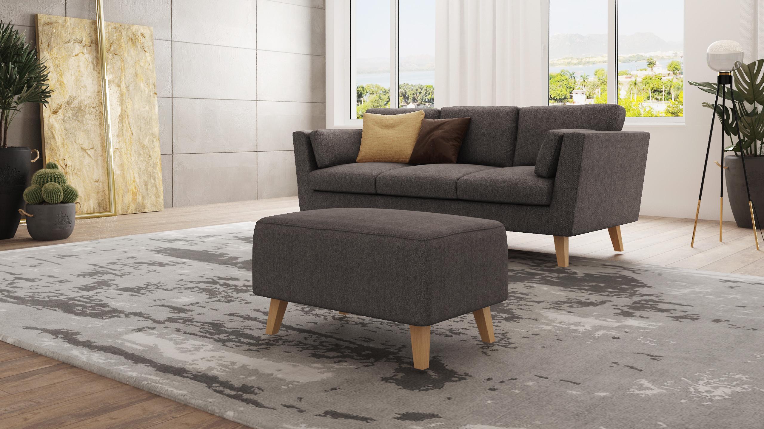 wohnli-moebel-suche-800000677567-1 HOCKER Mario Braun - Khaki Microfaser Textil S-Style Möbel Möbel > Sessel > Hocker Braun