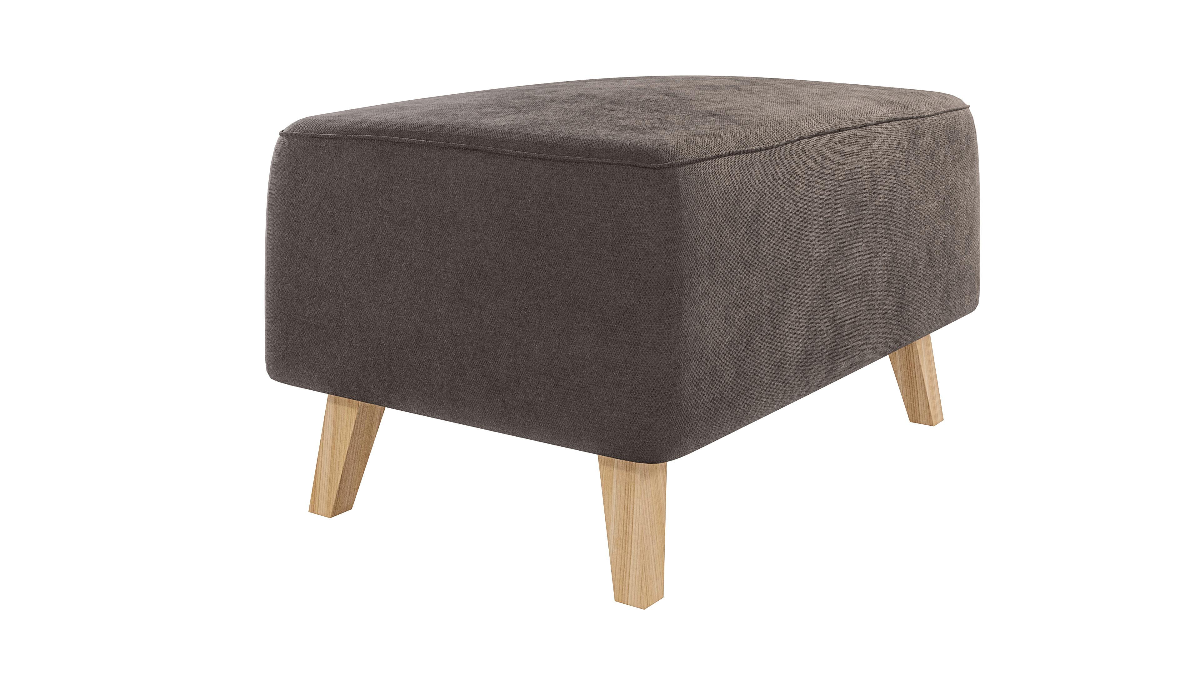 Wohnli Möbelsuche - HOCKER Mario Braun - Khaki Microfaser