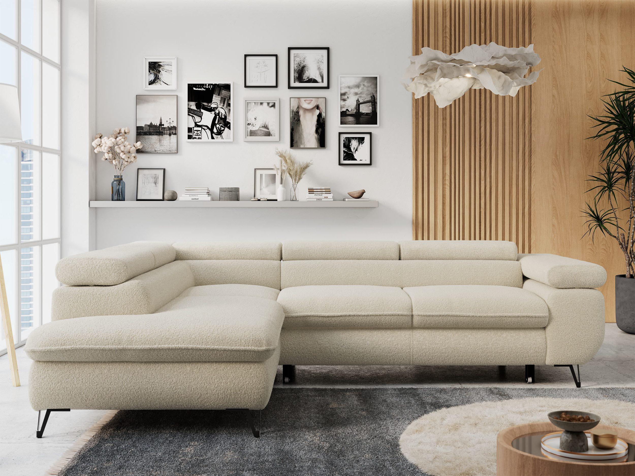 wohnli-moebel-suche-800000677711-1 ECKSOFA PETER L Beige Boucle - Links Seite Textil MKS Möbel > Sofas & Couches > Wohnlandschaften > Ecksofas Beige