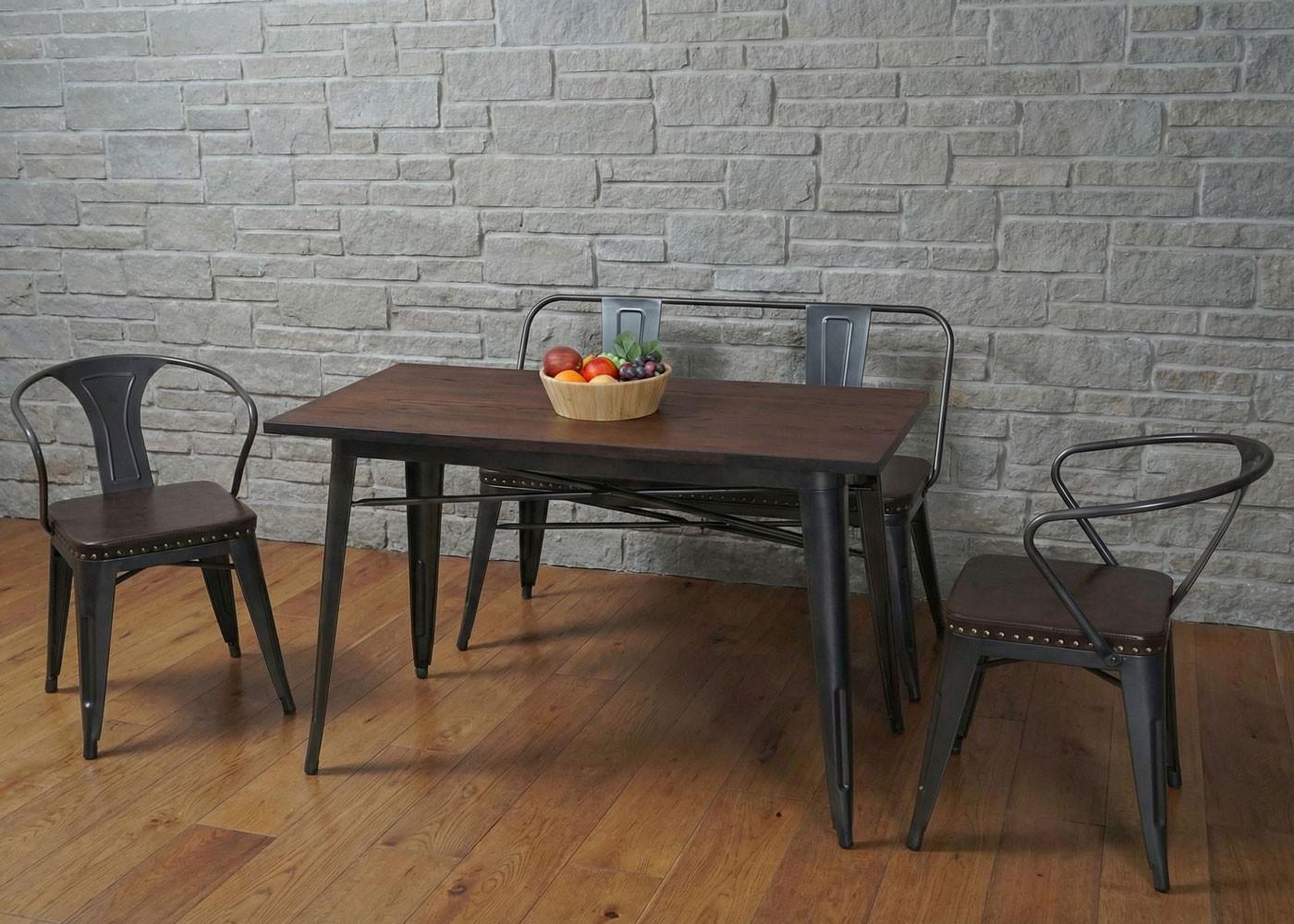 wohnli-moebel-suche-800000678616-1 ESSZIMMER-SET Braun 4er-Set Metall MCW Möbel > Bänke > Eckbänke Braun