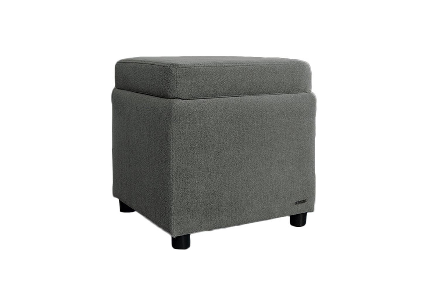 Wohnli Möbelsuche - HOCKER IDA Silber Webstoff