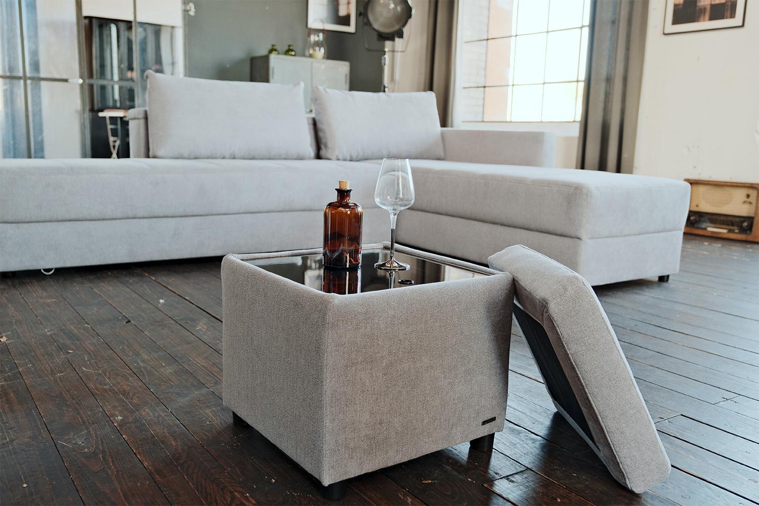 wohnli-moebel-suche-800000679087-1 HOCKER IDA Grau Webstoff Textil KAWOLA Möbel > Sessel > Hocker Grau
