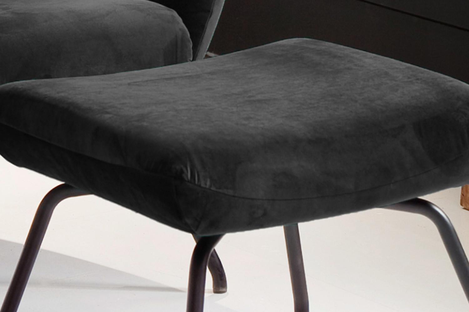 wohnli-moebel-suche-800000679096-1 HOCKER LOTTE Schwarz Velvet Textil KAWOLA Möbel > Sessel > Hocker Schwarz