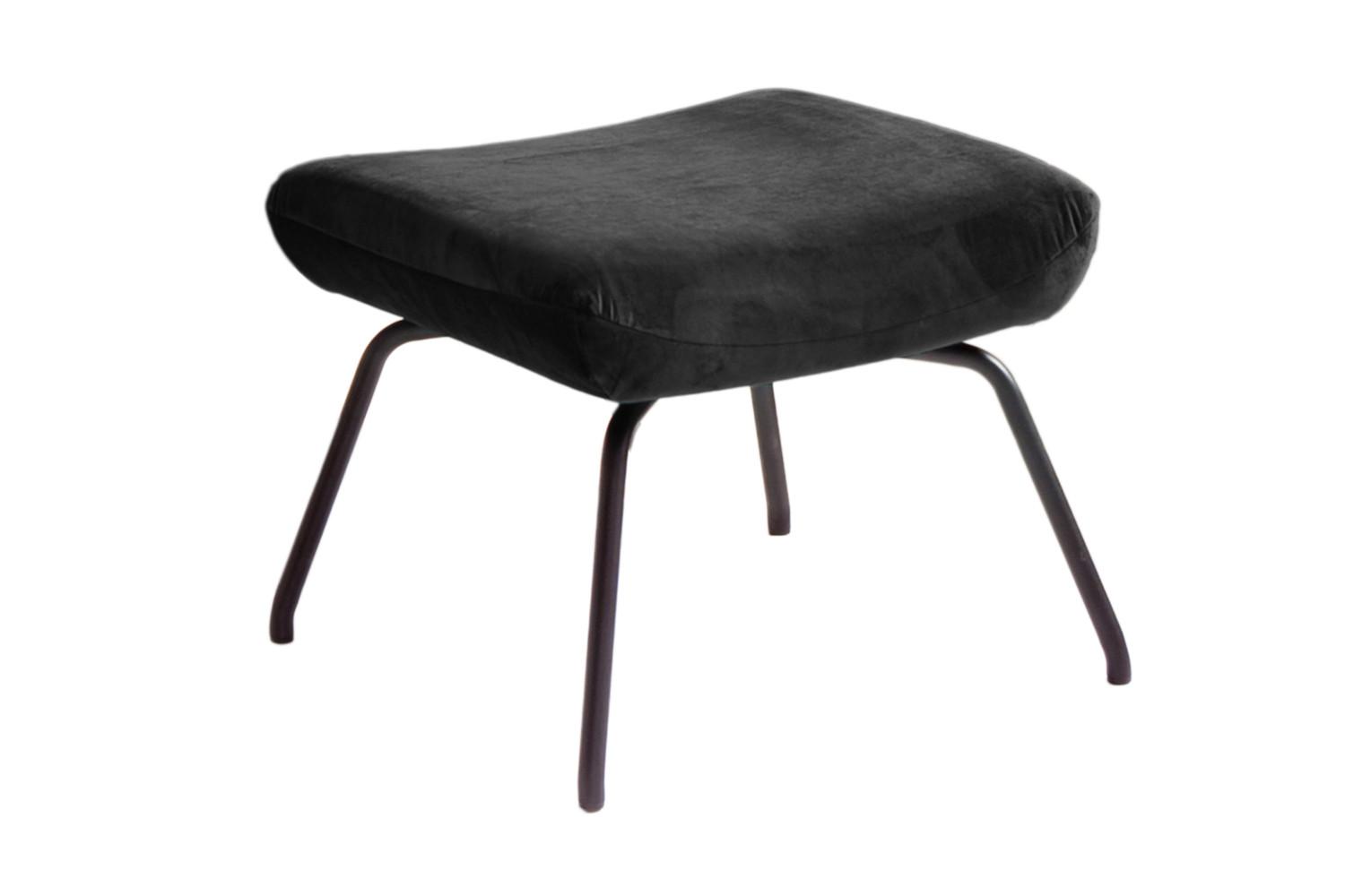 Wohnli Möbelsuche - HOCKER LOTTE Schwarz Velvet