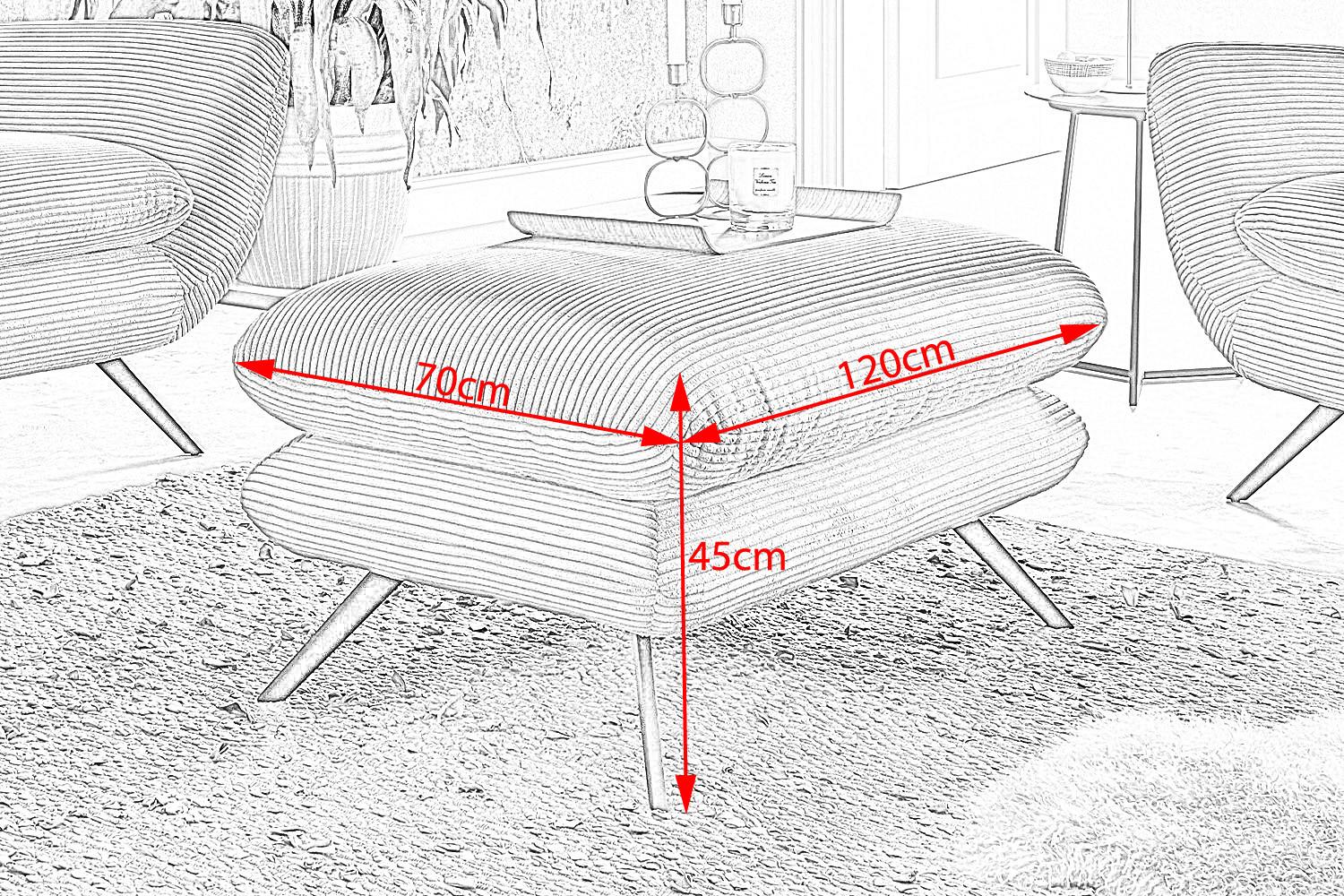 wohnli-moebel-suche-800000679357-1 HOCKERBANK CHARME Braun Cord Textil KAWOLA Möbel > Sessel > Hocker Braun