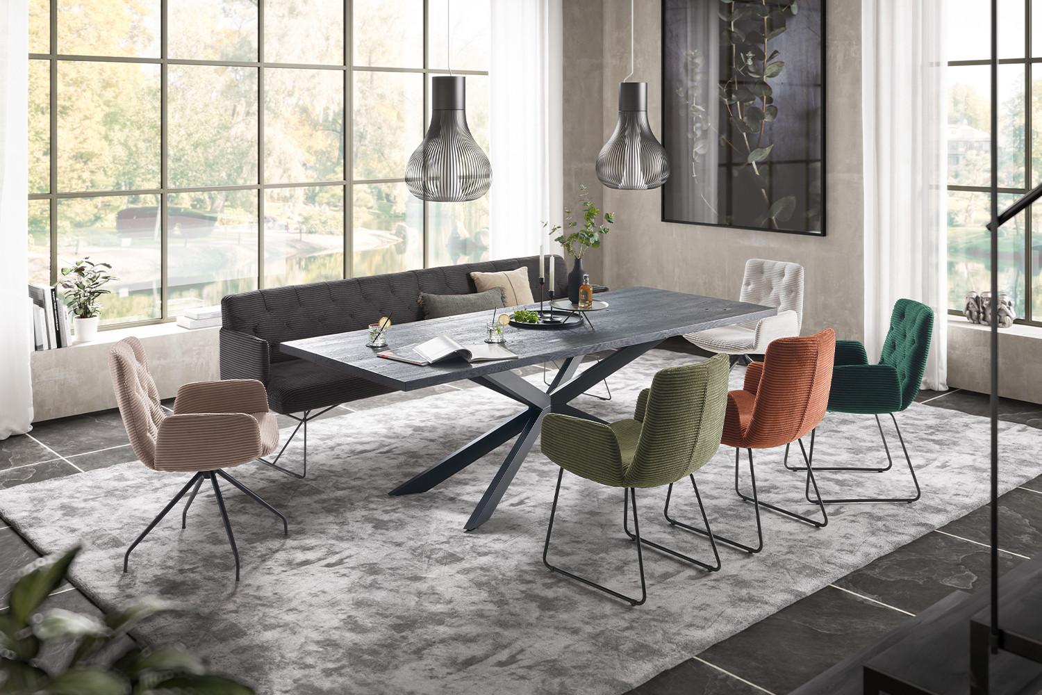 ESSZIMMERBANK CHARME Grau Cord Textil KAWOLA Möbel > Bänke > Sitzbänke Grau