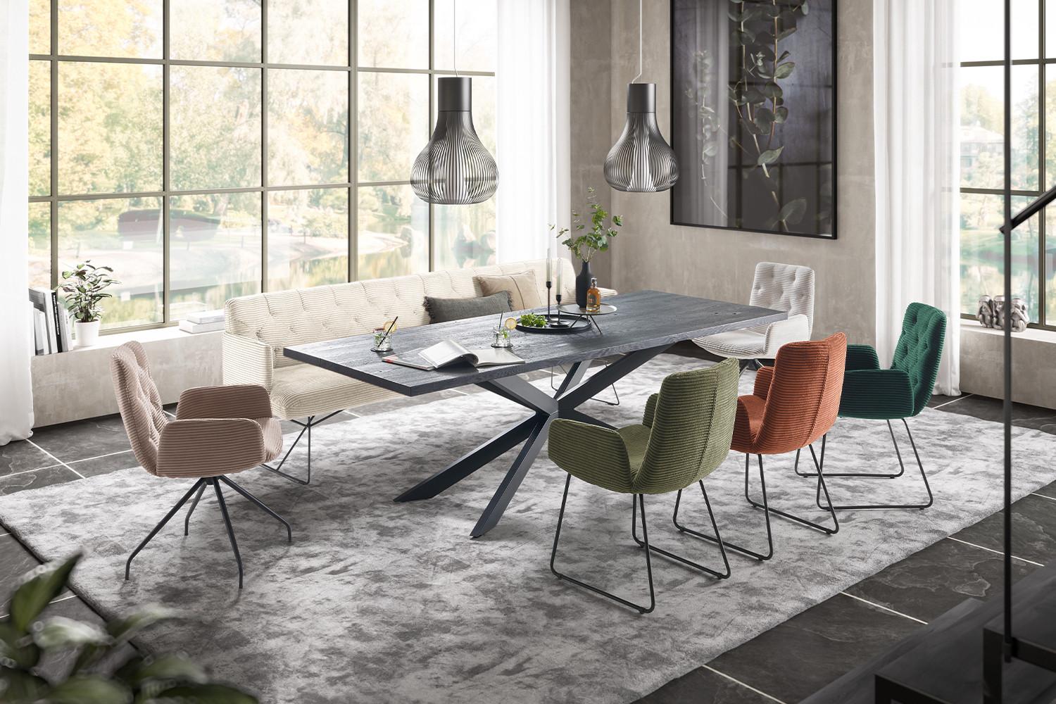 ESSZIMMERBANK CHARME Cremeweiß Cord Textil KAWOLA Möbel > Bänke > Sitzbänke Weiß