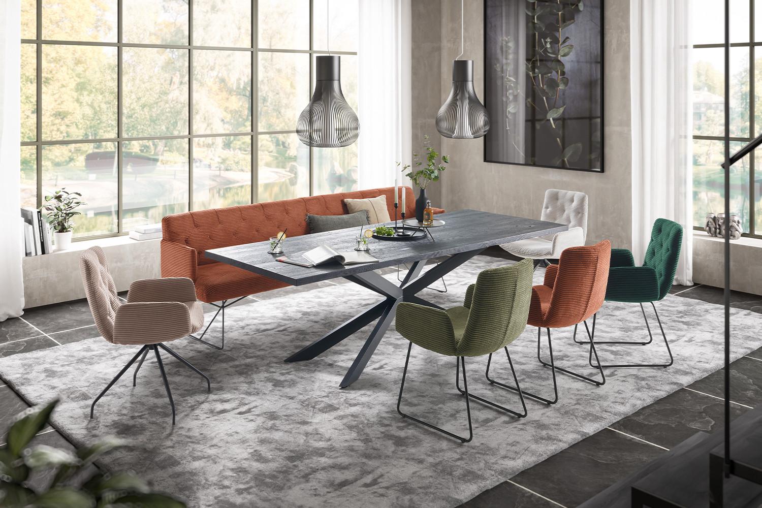 ESSZIMMERBANK CHARME Braun Cord Textil KAWOLA Möbel > Bänke > Sitzbänke Braun