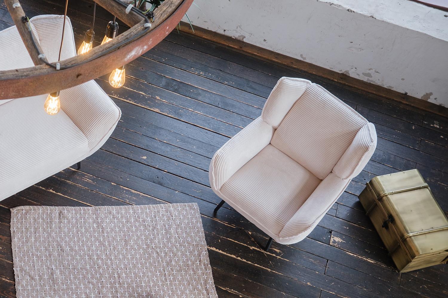RELAXSESSEL CALLA Cremeweiß Cord Textil KAWOLA Möbel > Sessel > Relaxsessel Weiß