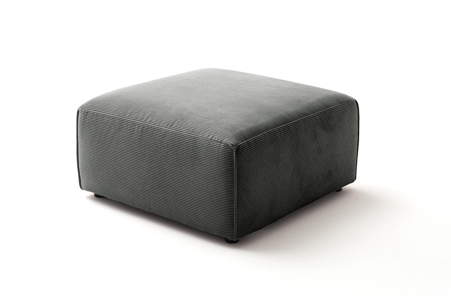 wohnli-moebel-suche-800000679812-1 POLSTERHOCKER RANI Anthrazit Cord Textil KAWOLA Möbel > Sessel > Hocker Anthrazit
