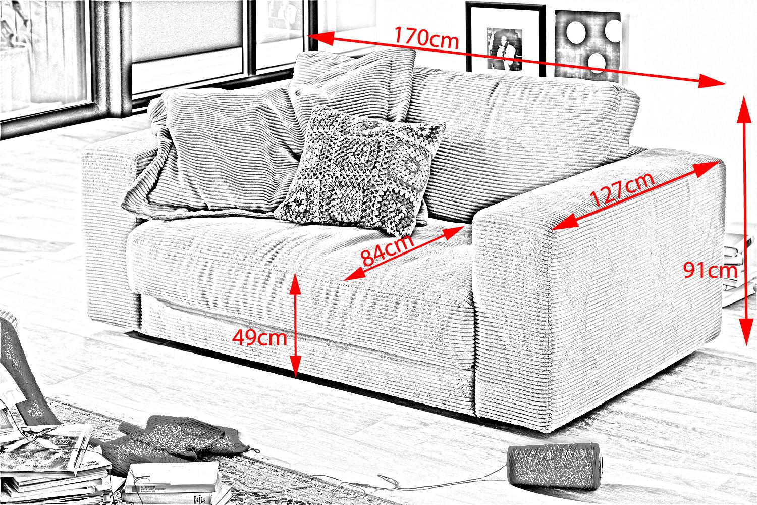wohnli-moebel-suche-800000679818-1 LOVESEAT MADELINE Taupe Cord Textil KAWOLA Möbel > Sessel > Polstersessel Taupe