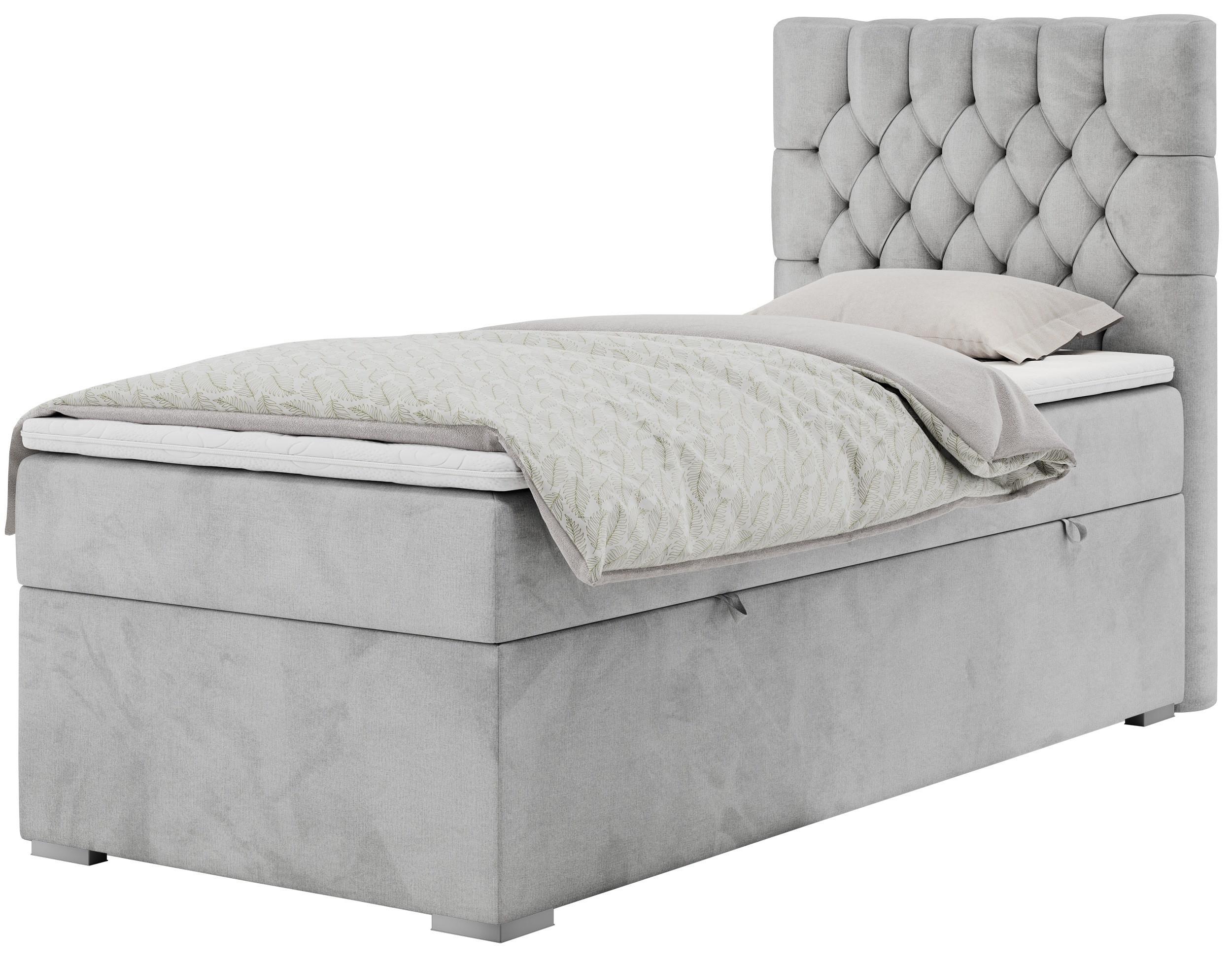 wohnli-moebel-suche-800000681237 Wohnli Möbelsuche - BOXBETT PERA 90/200 Hellgrau Velvet - H4 - Rechts Seite