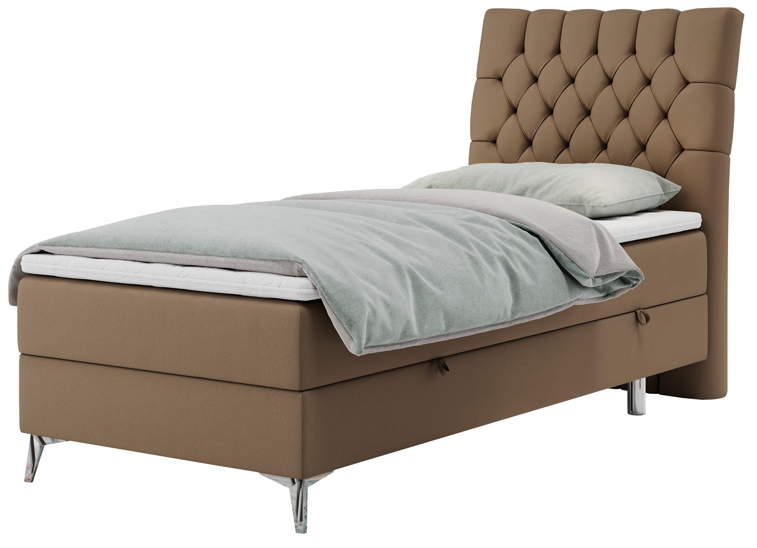 wohnli-moebel-suche-800000681244 Wohnli Möbelsuche - BOXBETT MILEN 90/200 Braun Kunstleder - H4 - Rechts Seite