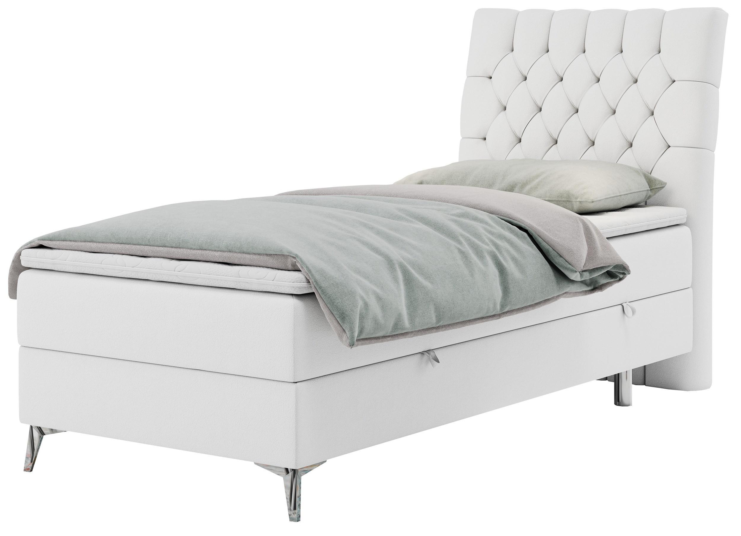 wohnli-moebel-suche-800000681262 Wohnli Möbelsuche - BOXBETT MILEN 90/200 Weiß Kunstleder - H4 - Rechts Seite