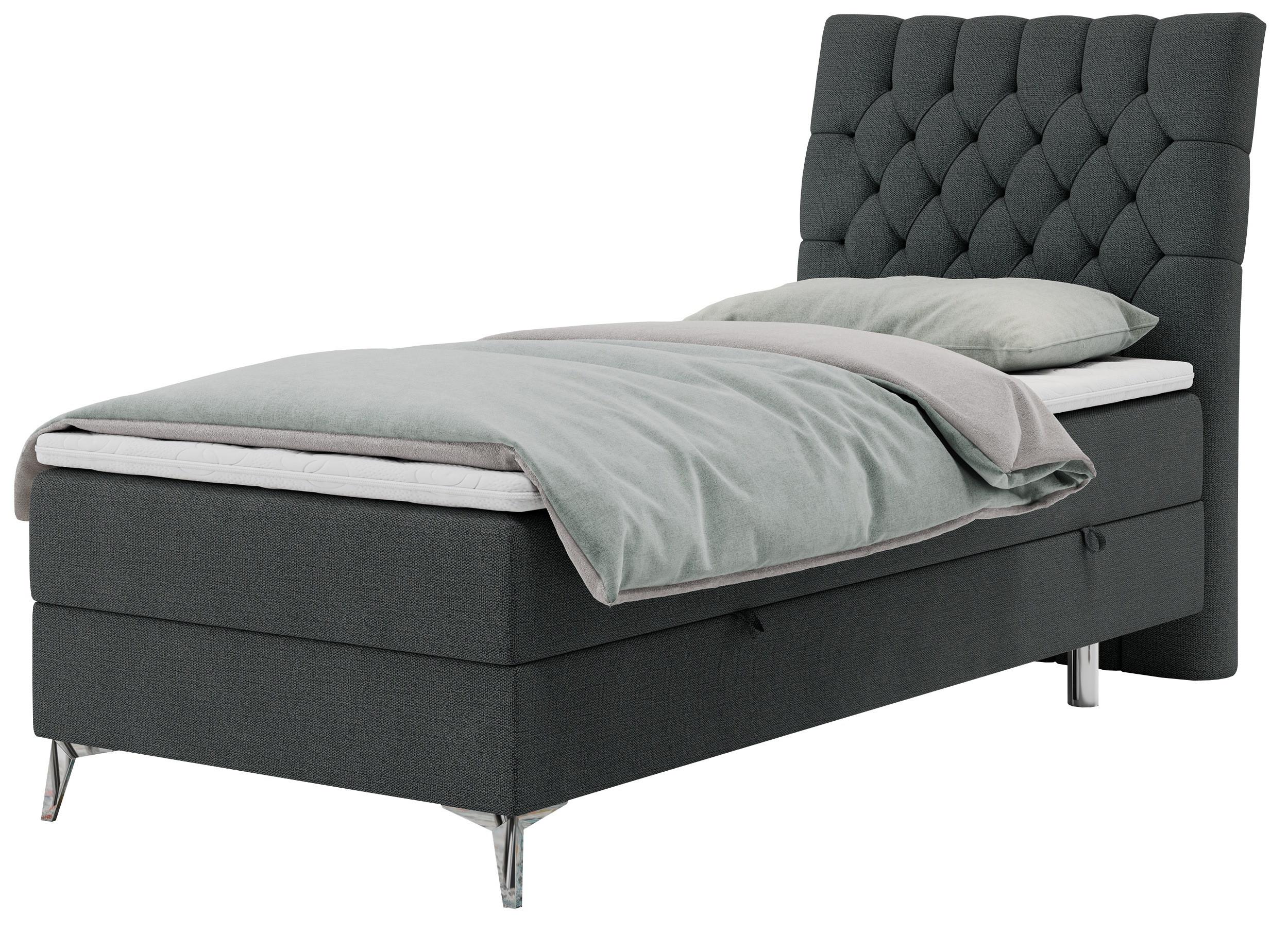 wohnli-moebel-suche-800000681266 Wohnli Möbelsuche - BOXBETT MILEN 90/200 Dunkelgrau Struktur - H3 - Rechts Seite