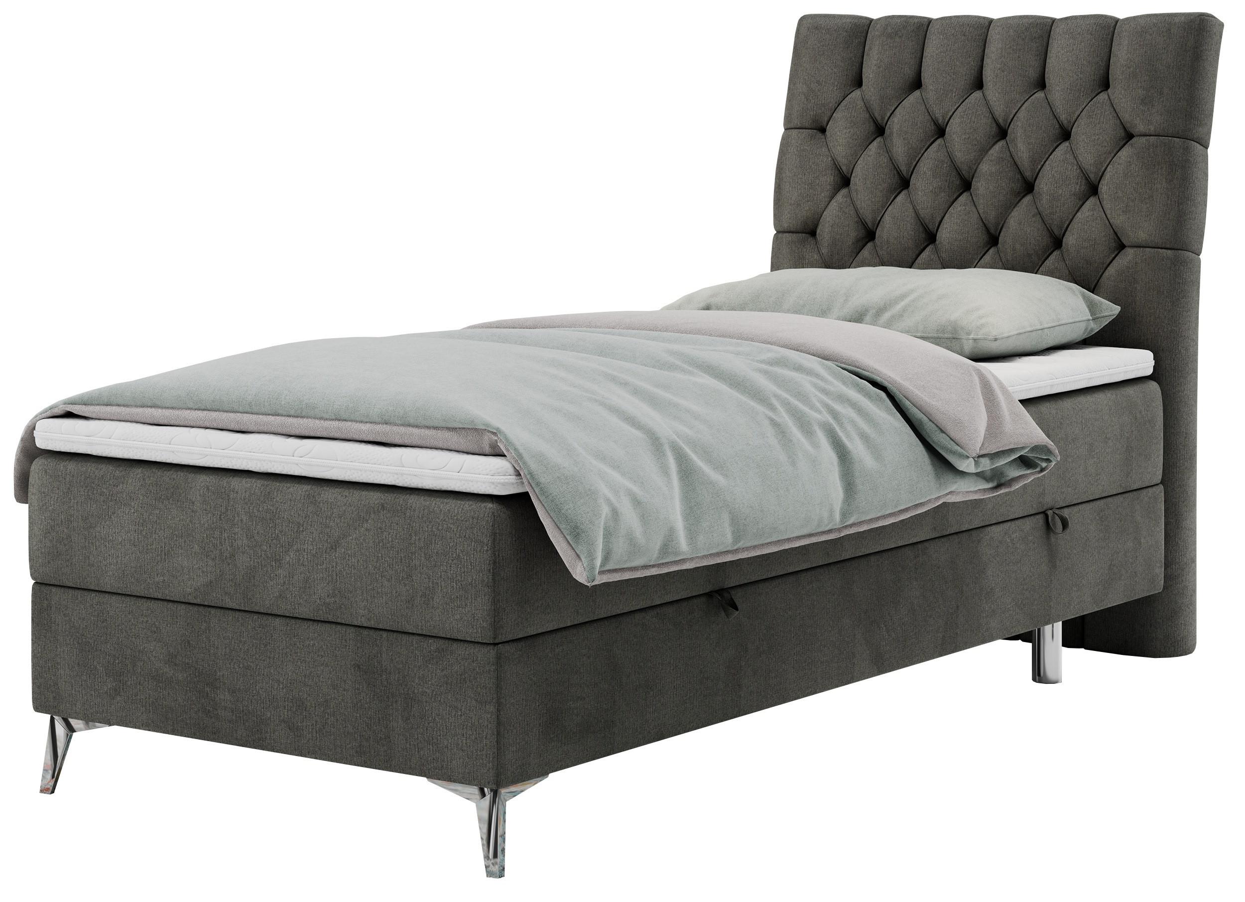 wohnli-moebel-suche-800000681285 Wohnli Möbelsuche - BOXBETT MILEN 90/200 Dunkelgrau Velvet - H4 - Rechts Seite